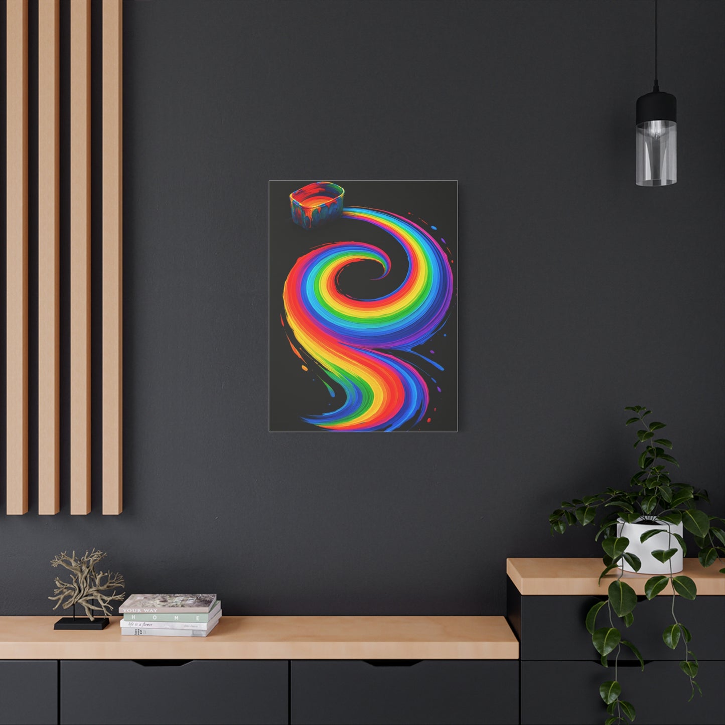 Vibrant Rainbow Canvas Wall Art - Melt Design
