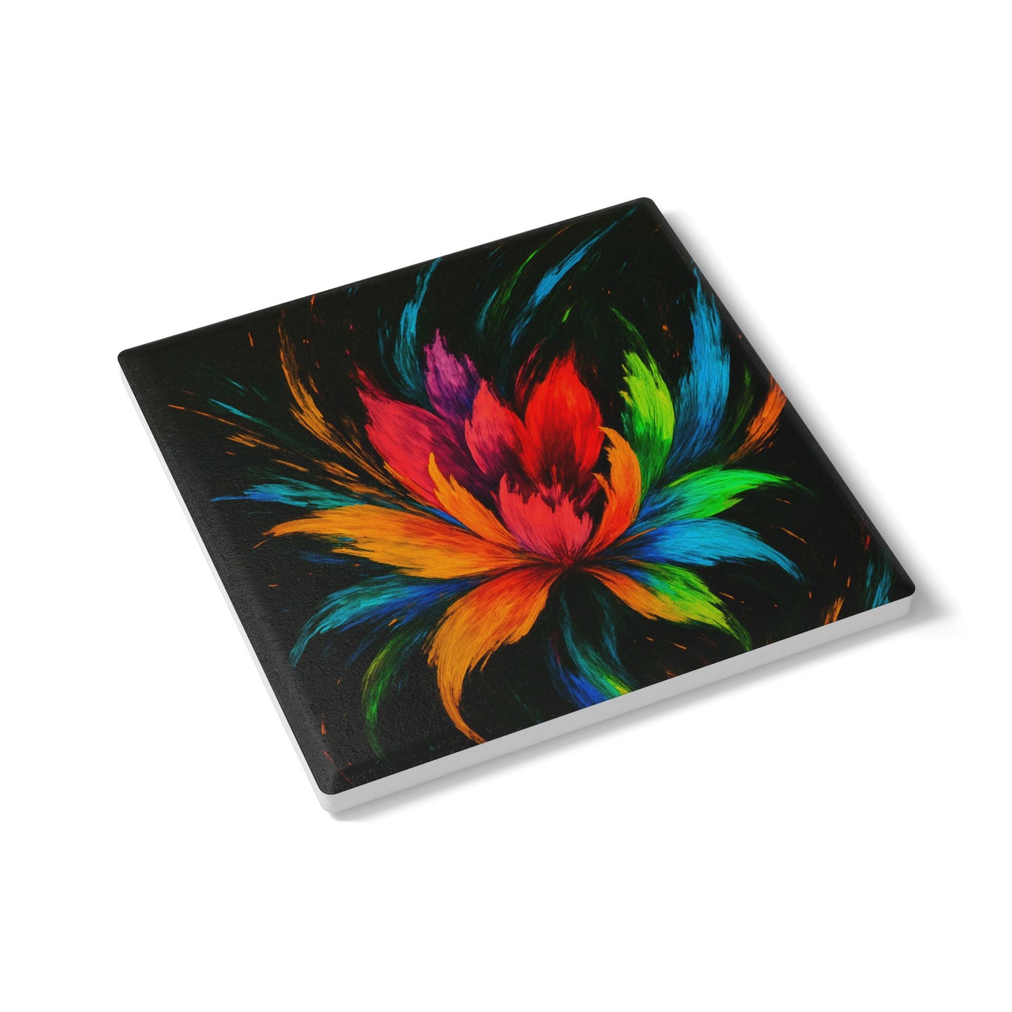 Vibrant Floral Ceramic Coaster - Melt Design