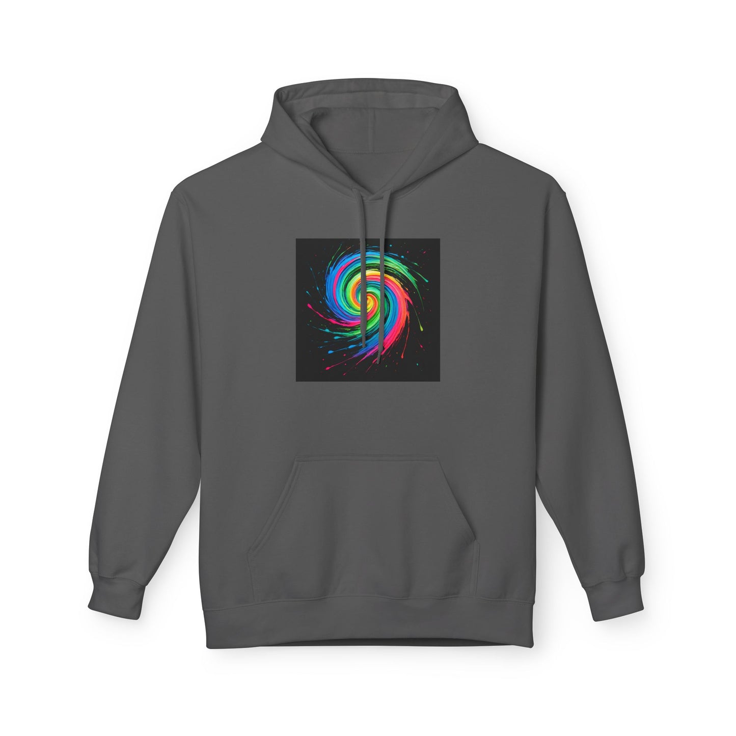 Colorful Spiral Art Fleece Hoodie - Melt Design
