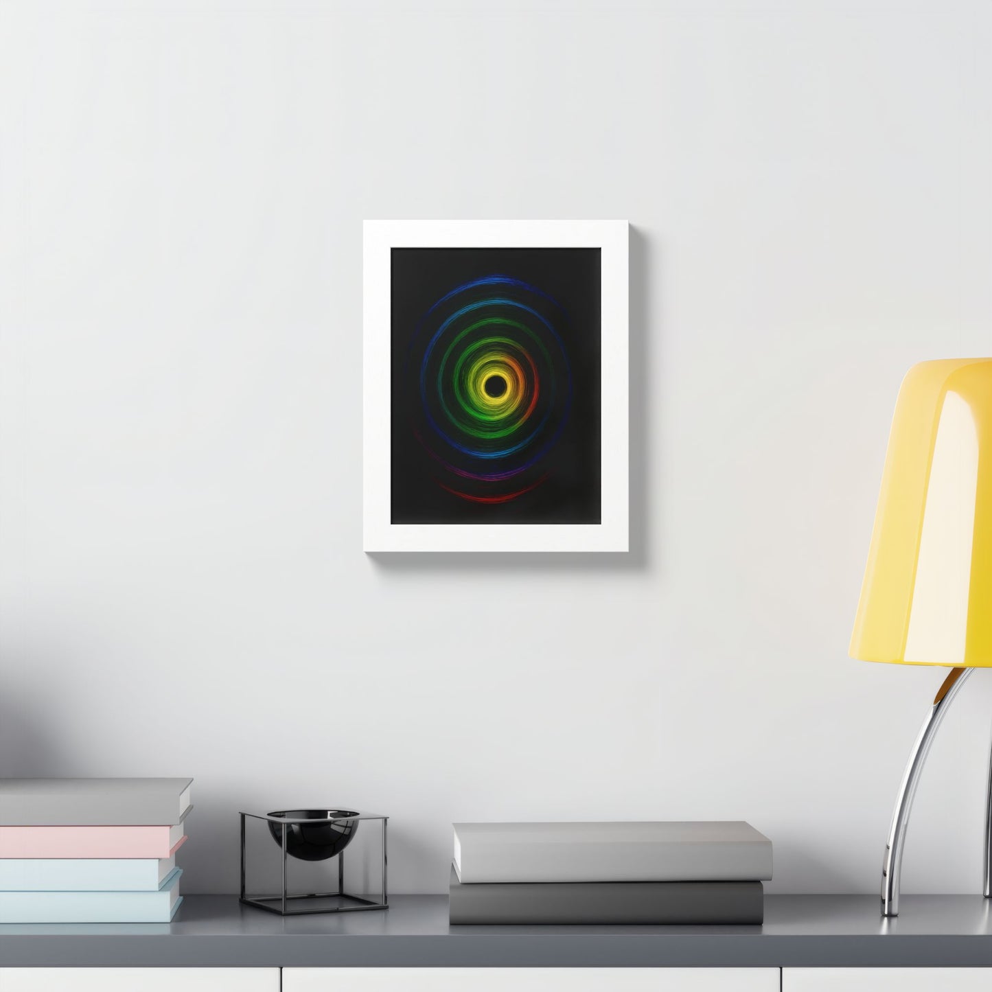 Modern Spiral Wooden Framed Print WallArt - Cyclone Design