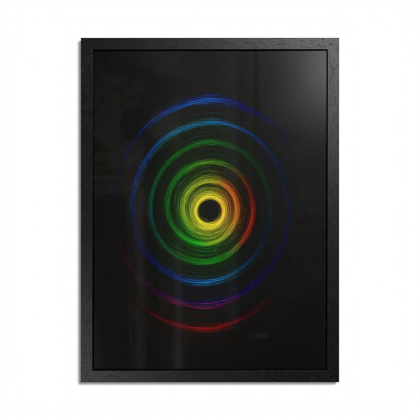 Modern Spiral Wooden Framed Print WallArt - Cyclone Design