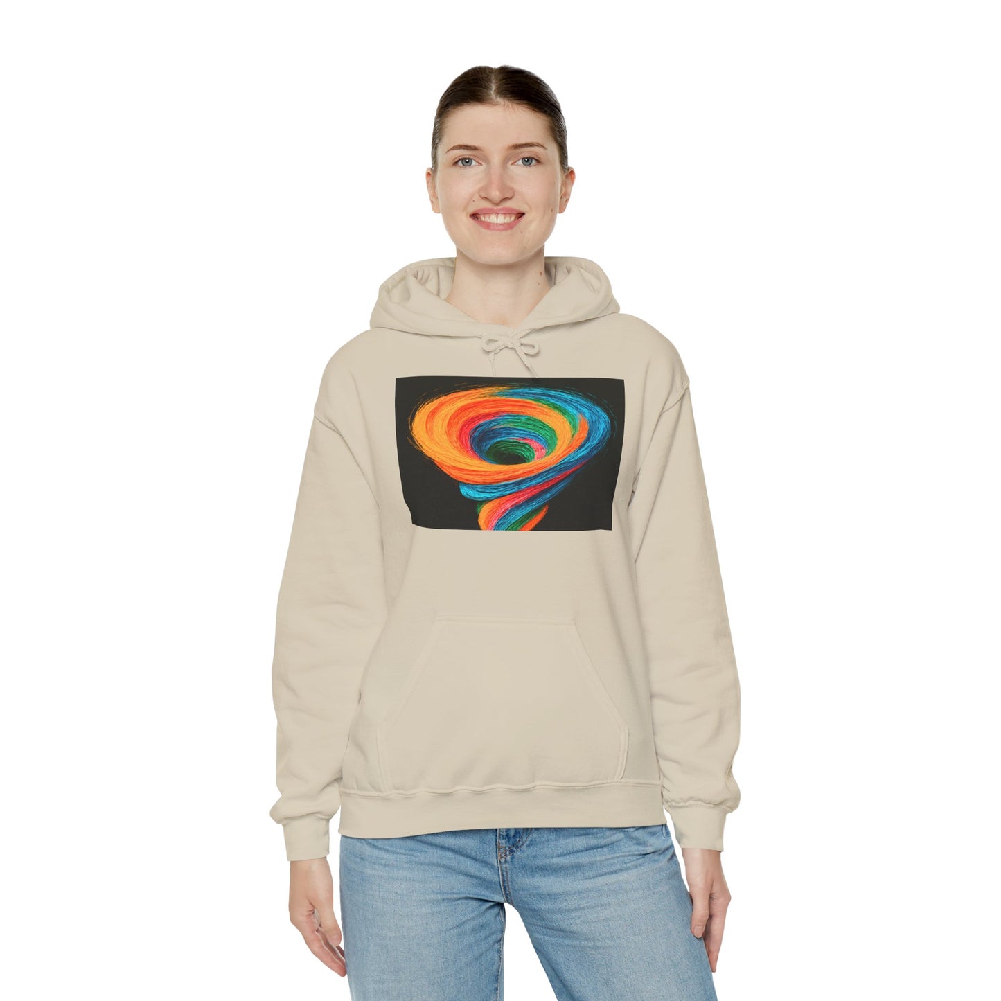 Colorful Tornado Unisex Hoodie - Cyclone Design