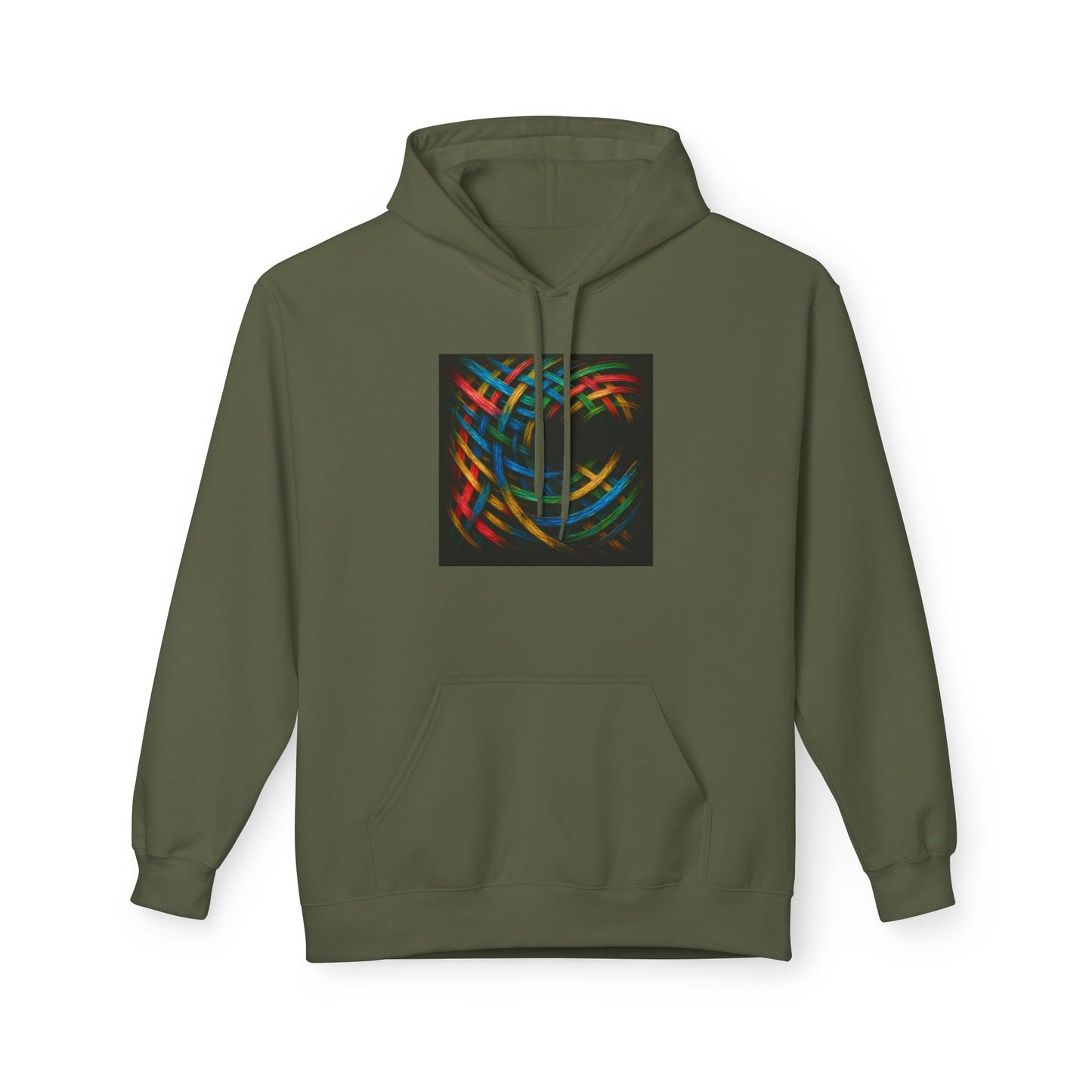 Colorful Abstract Fleece Hoodie for Cozy Style - Weave Design