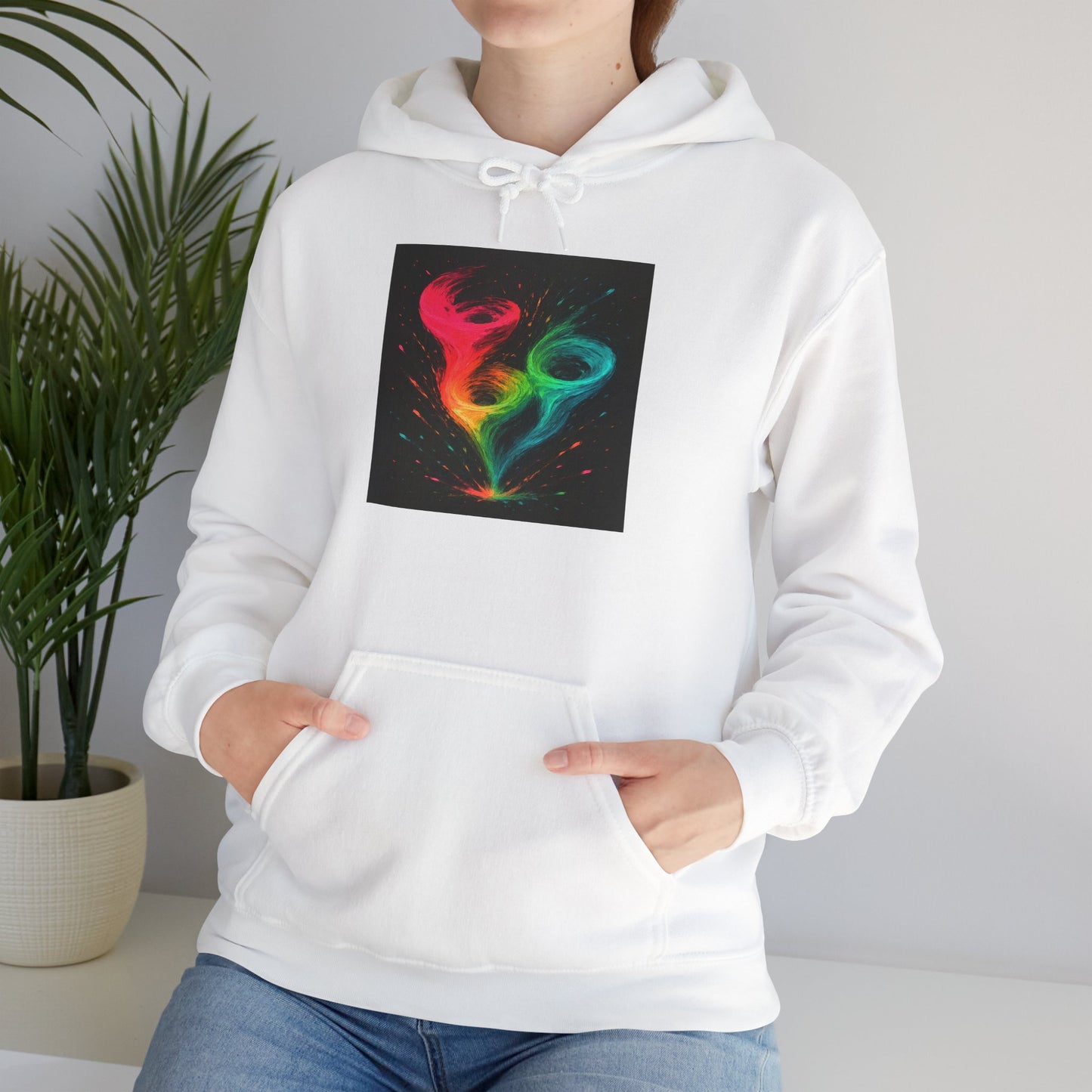 Vibrant Unisex Hooded Sweatshirt - Cyclone Design