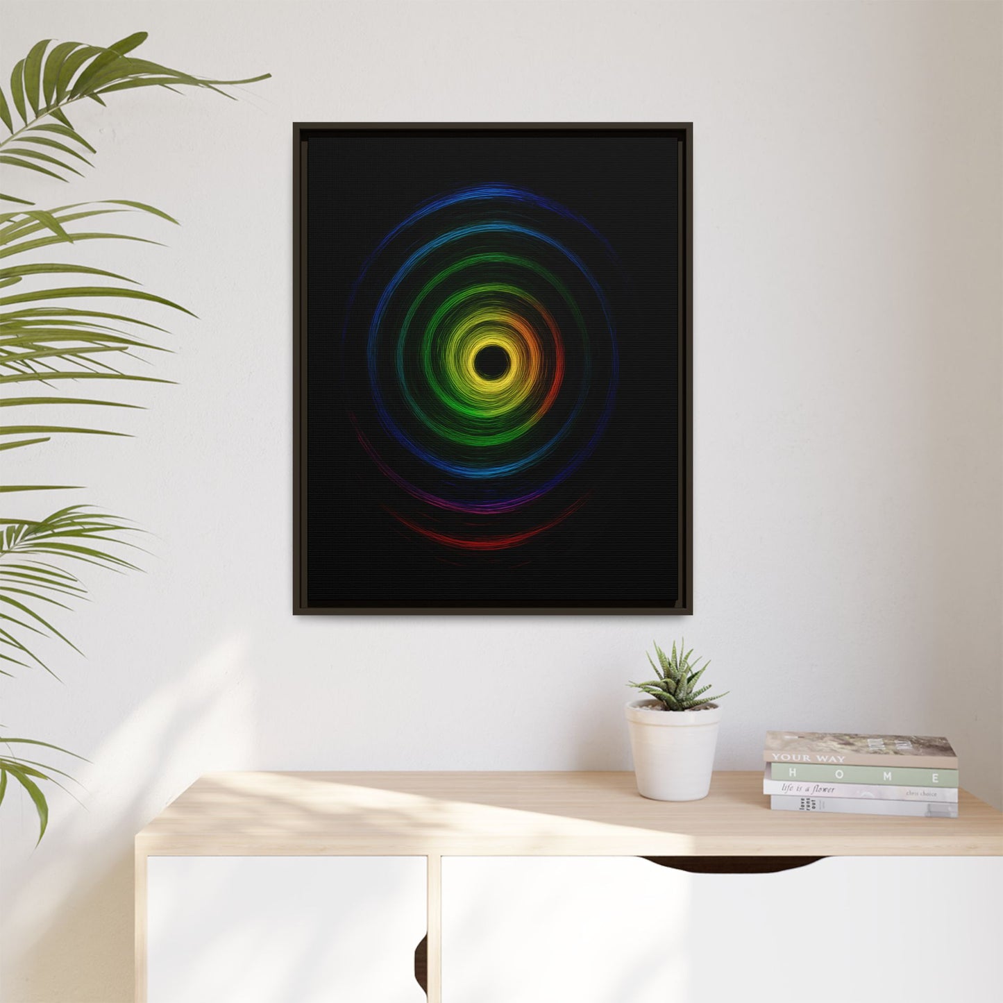 Framed Colorful Ripple Art Print - Cyclone Design