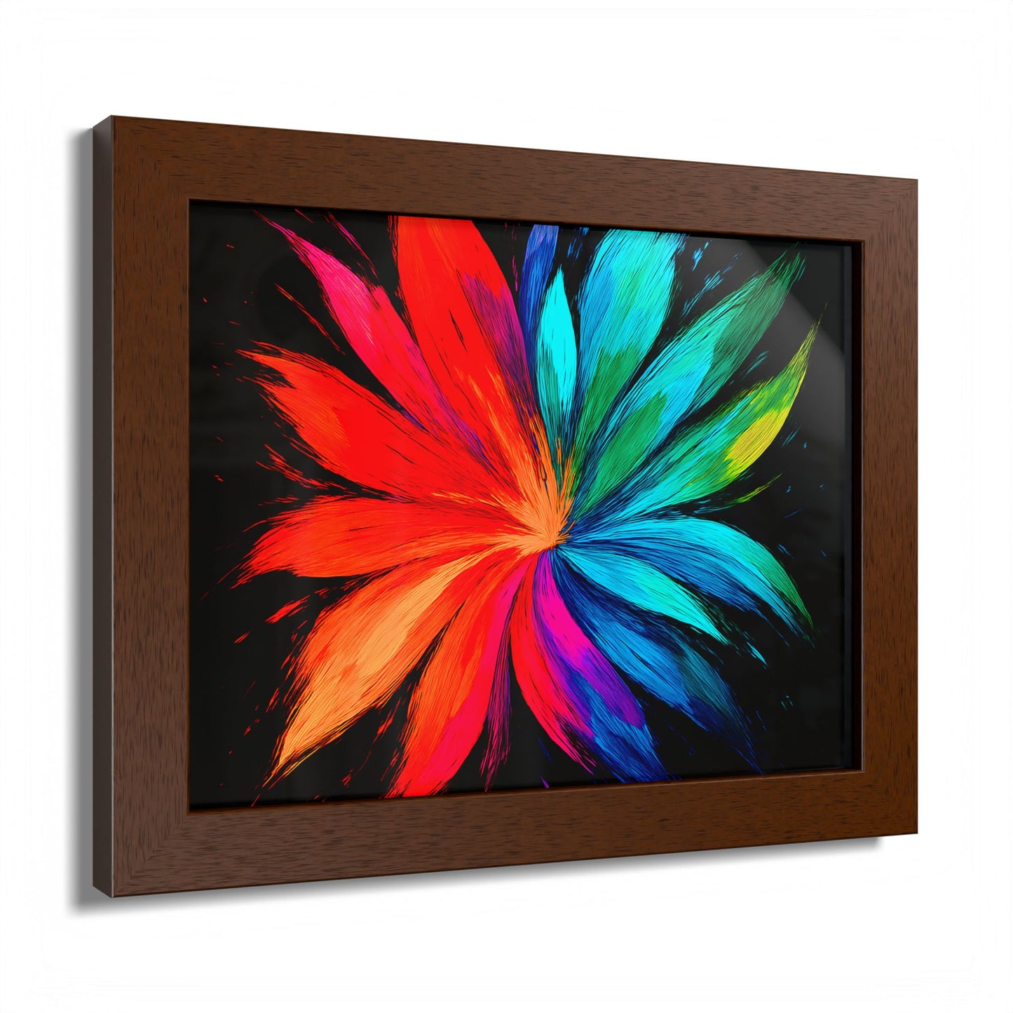 Vibrant Floral Wooden Framed Art - Melt Design