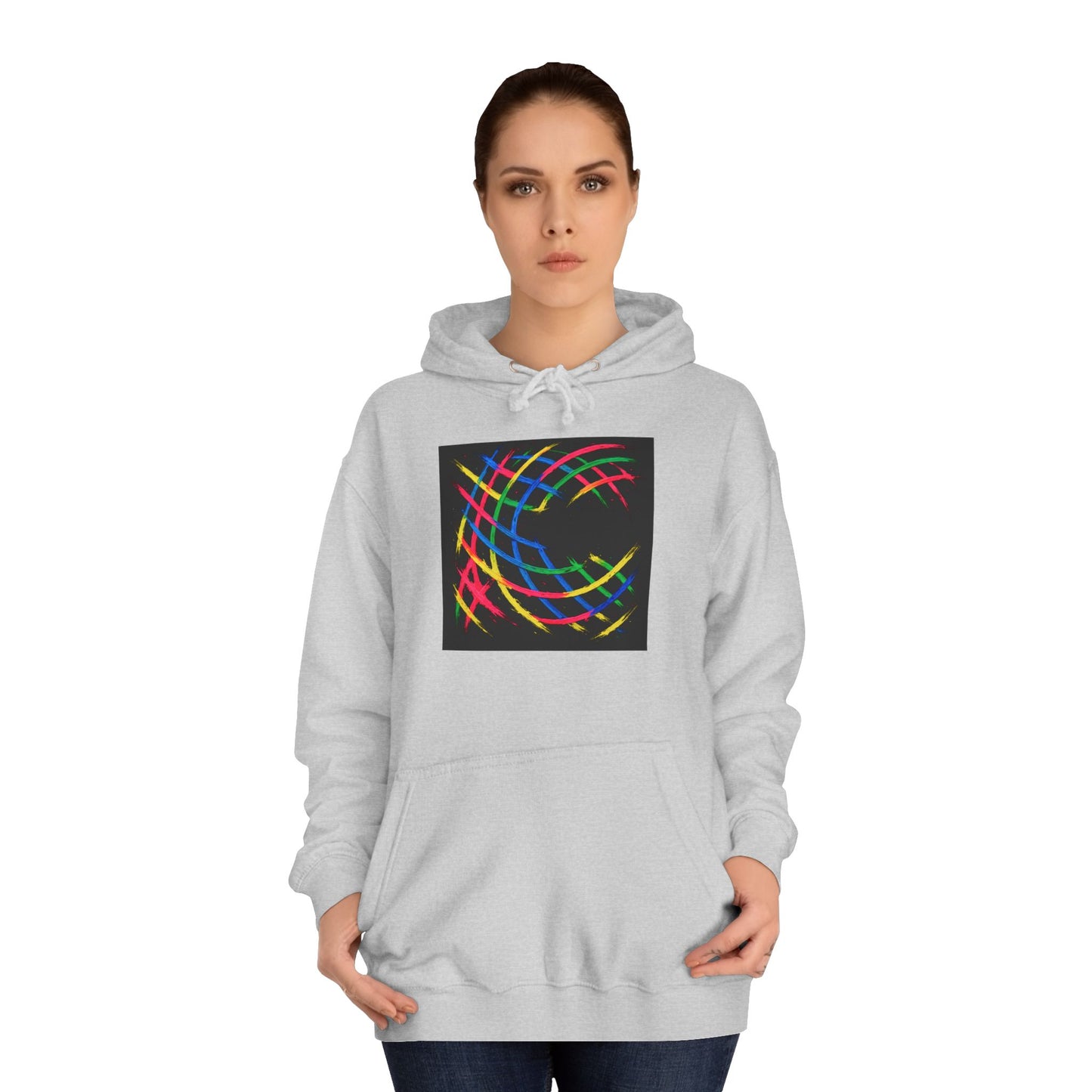 Vibrant Abstract Hooded Sweatshirt - Weave Design