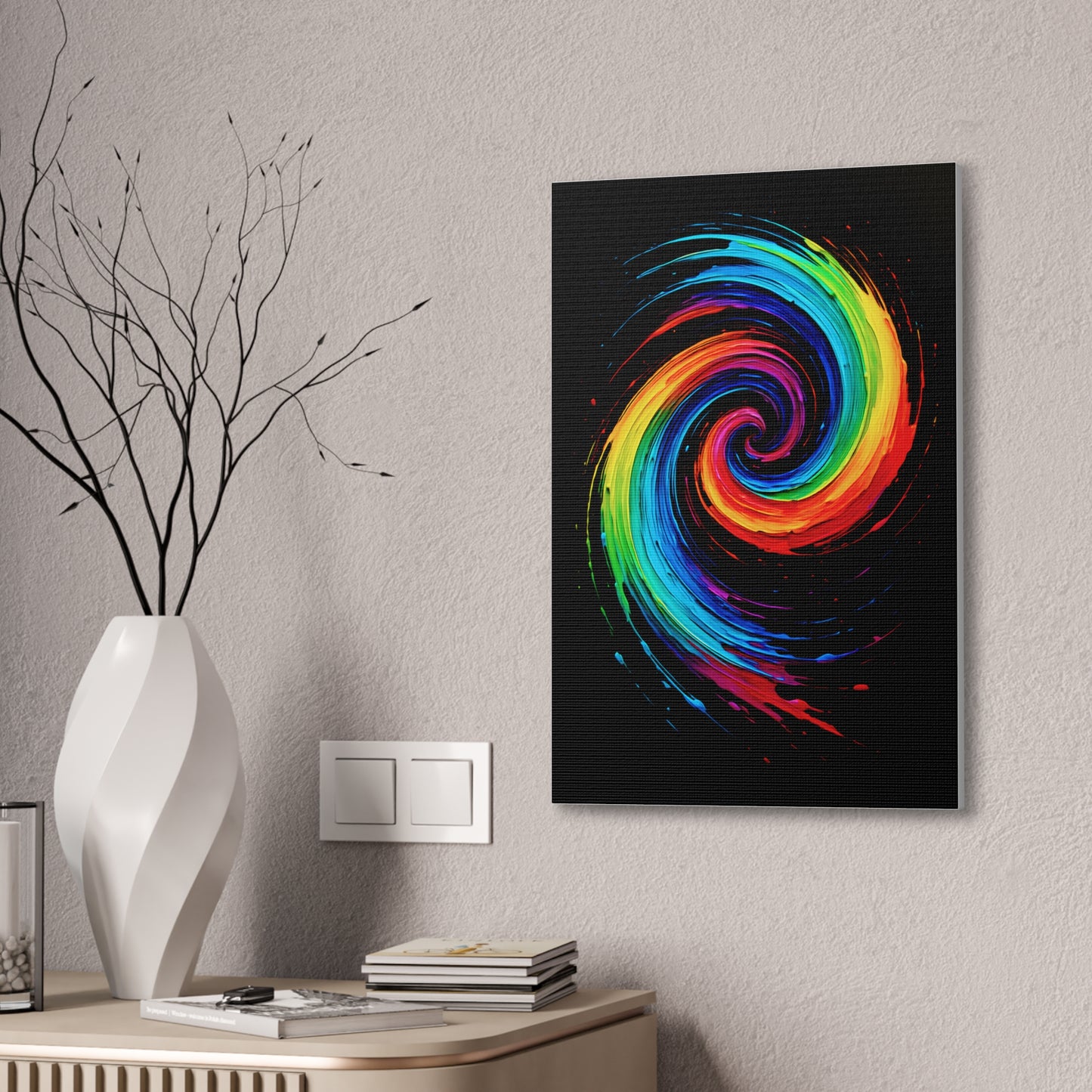 Colorful Swirl Canvas Art - Cyclone Design