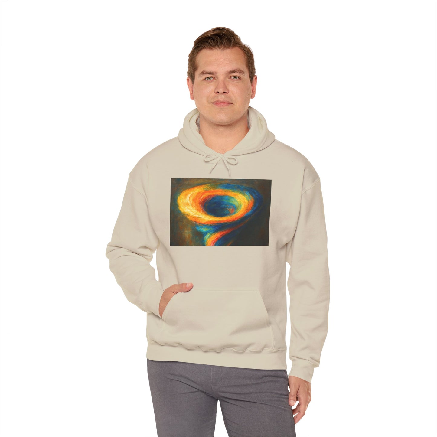Colorful Whirlwind Unisex Hoodie - Cyclone Design