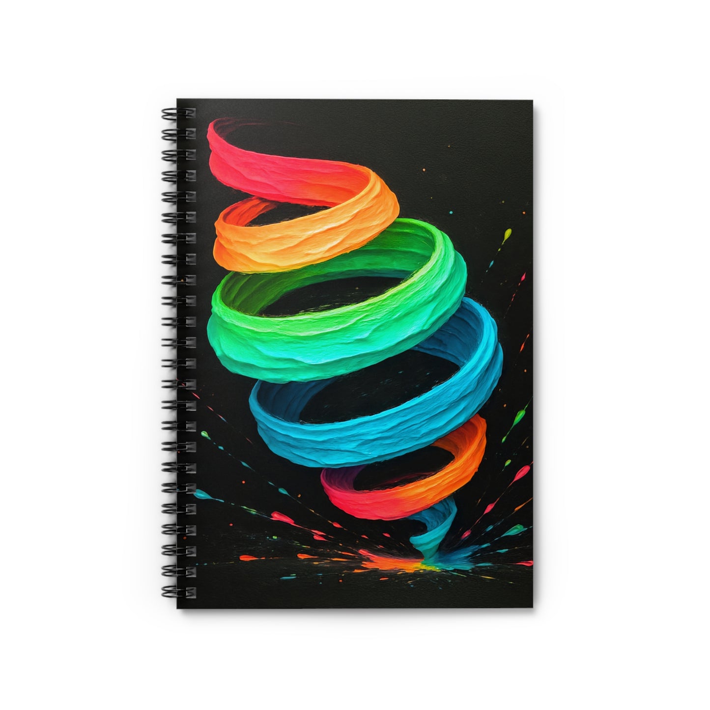 Vibrant Ruled Lines Notebook - Cyclone Design