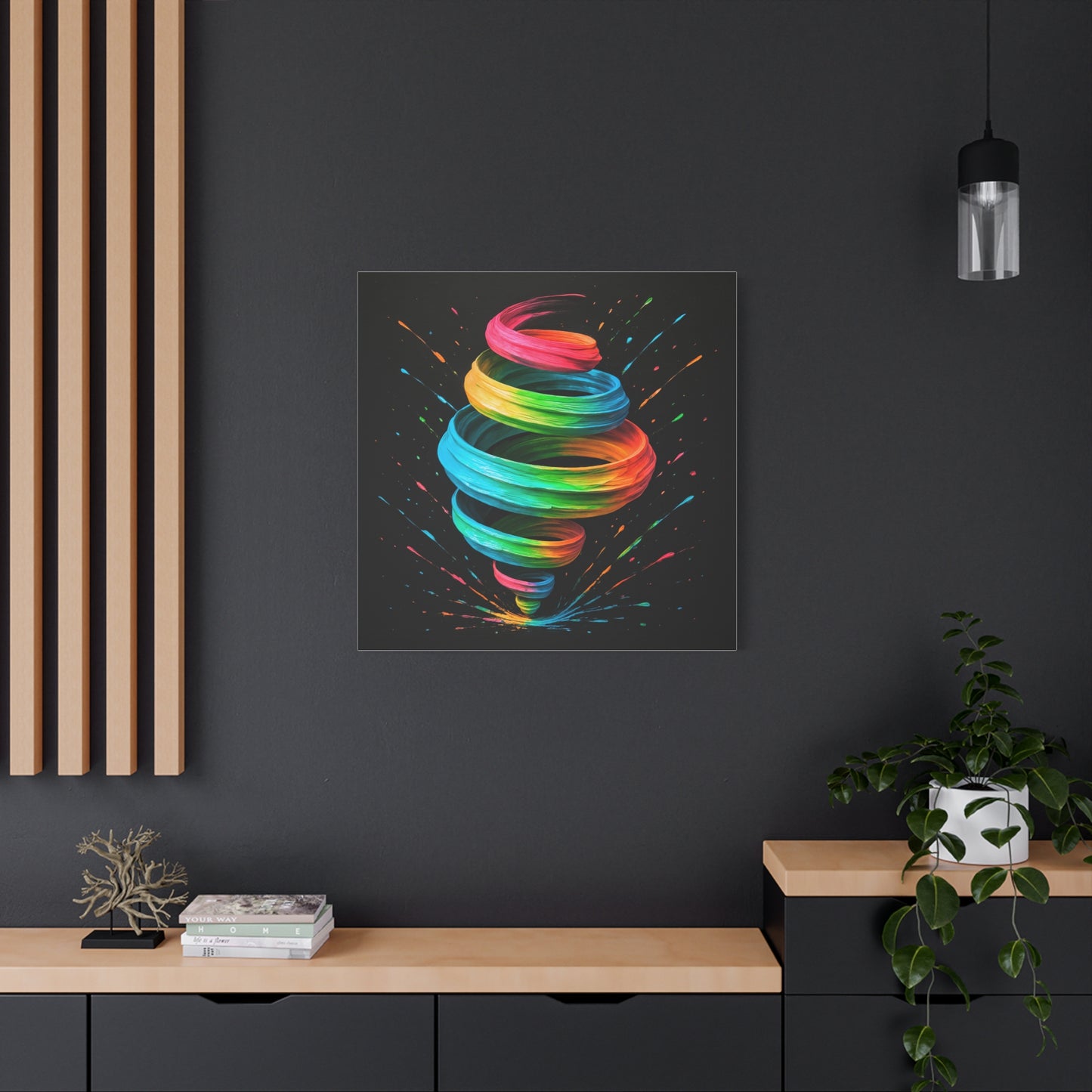 Vibrant Swirl Canvas Art - Cyclone Design