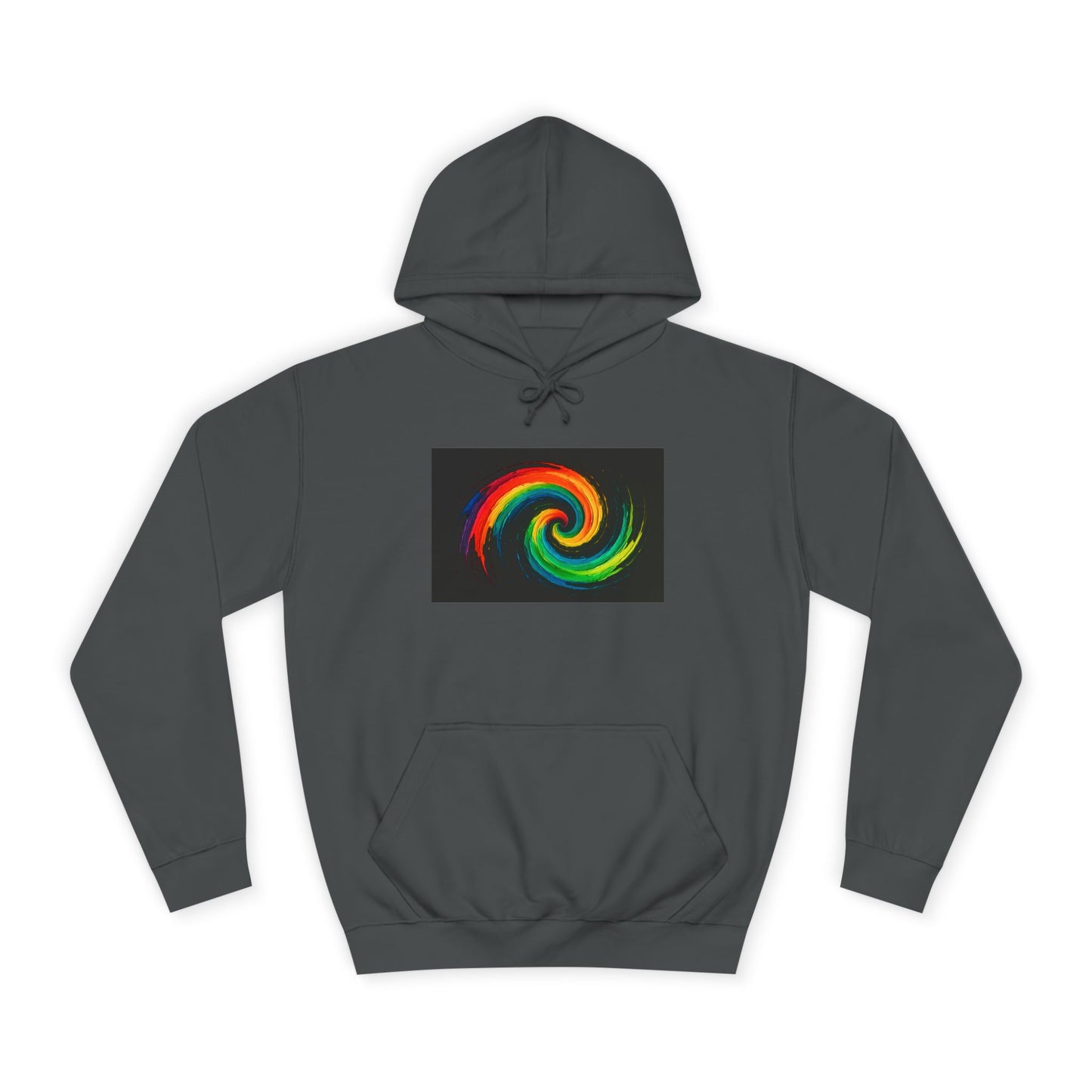 Unisex Vibrant Swirl College Hoodie - Cyclone Design