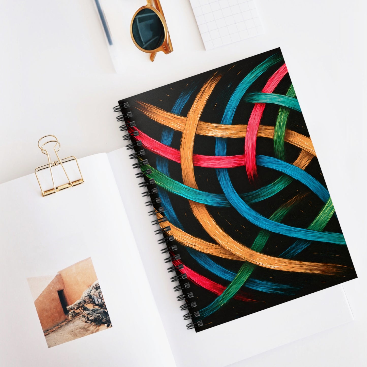 Artistic Vibrant Spiral Notebook - Weave Design
