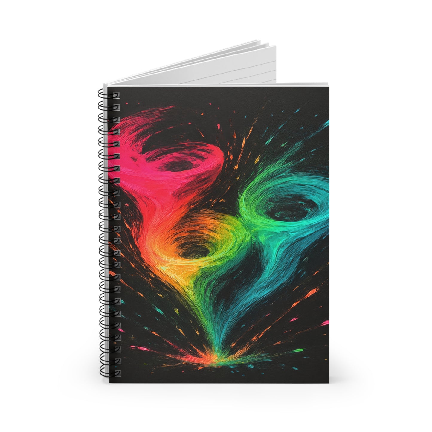 Ruled Lines Vibrant Spiral Notebook - Cyclone Design