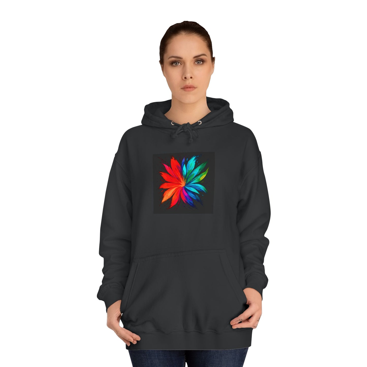 Colorful Bloom Unisex College Hoodie - Melt Design