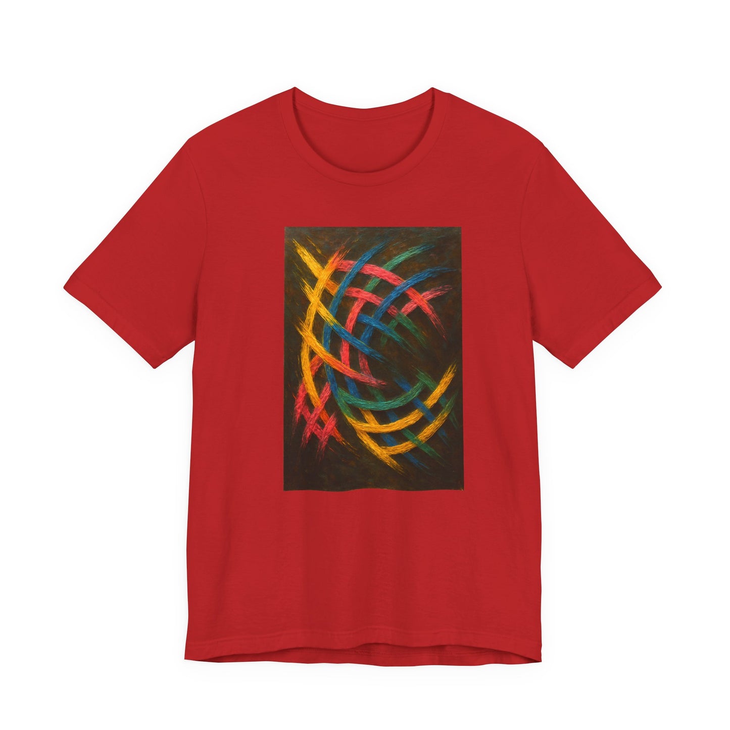 Colorful Abstract Art Tee for Creative Souls - Weave Design