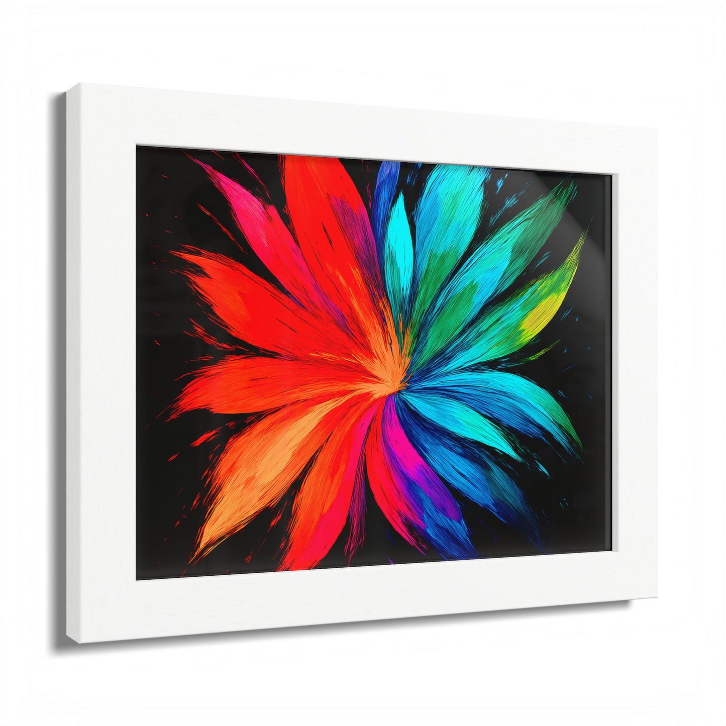 Vibrant Floral Wooden Framed Art - Melt Design