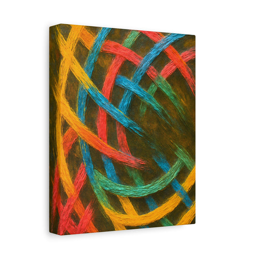 Vibrant Abstract Weave Canvas Art
