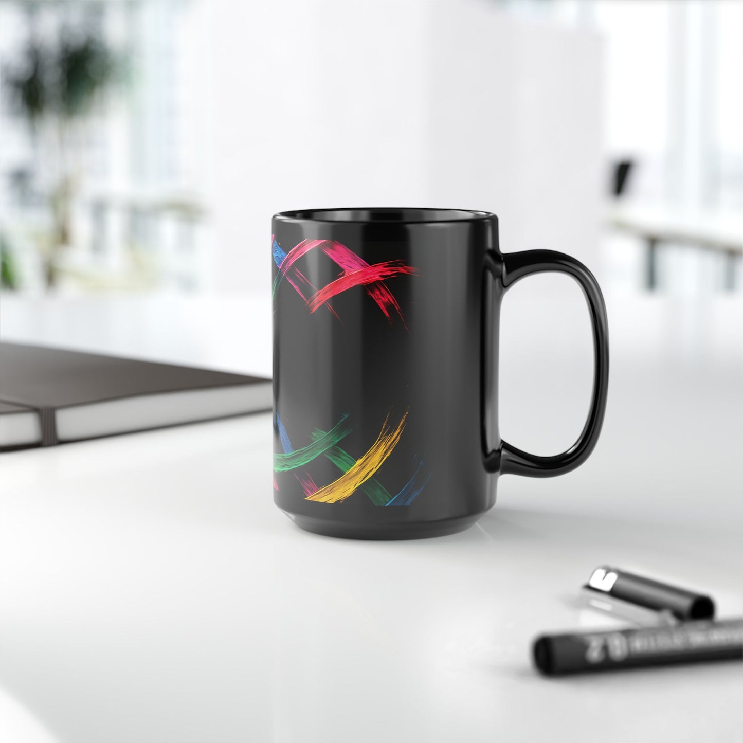 Chromatic Weave Black Mug