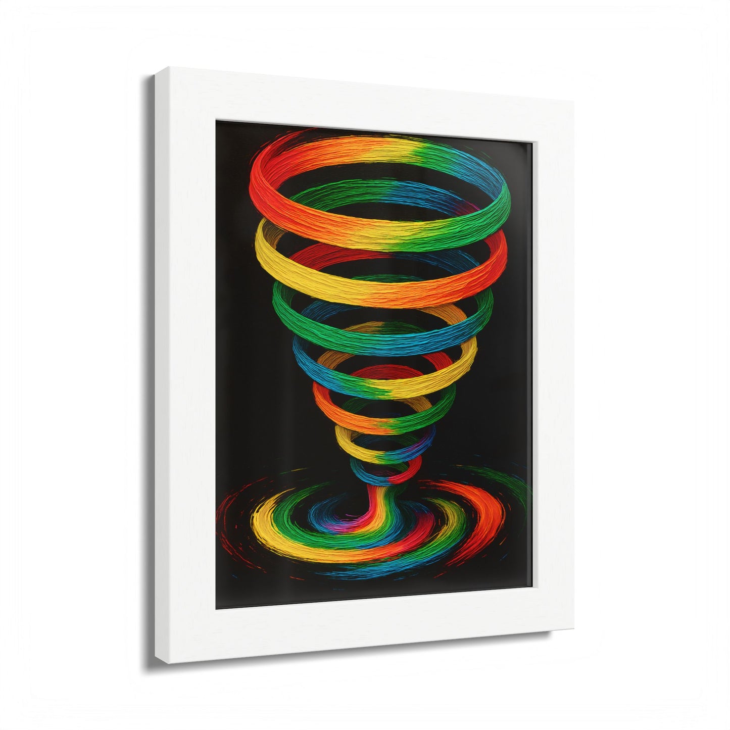 Vibrant Spiral Framed Wall Art - Cyclone Design