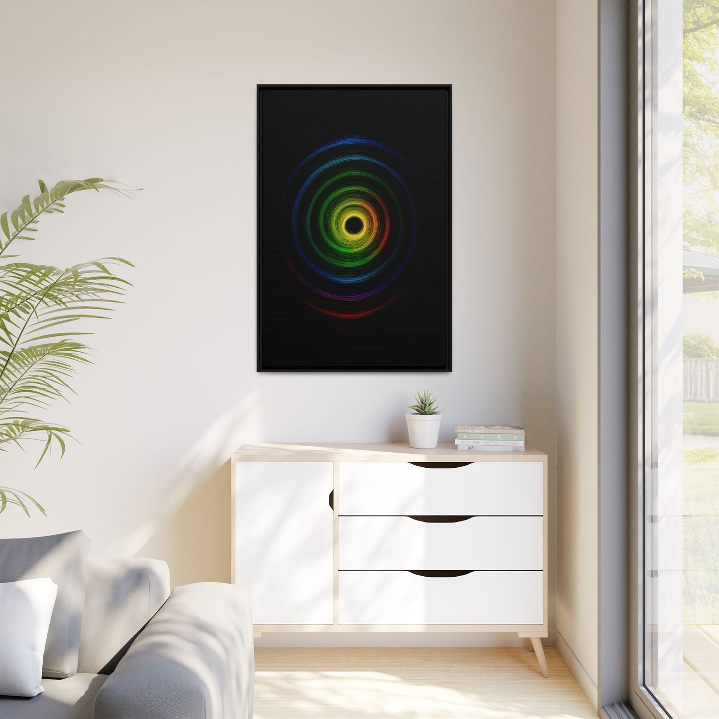 Framed Colorful Ripple Art Print - Cyclone Design