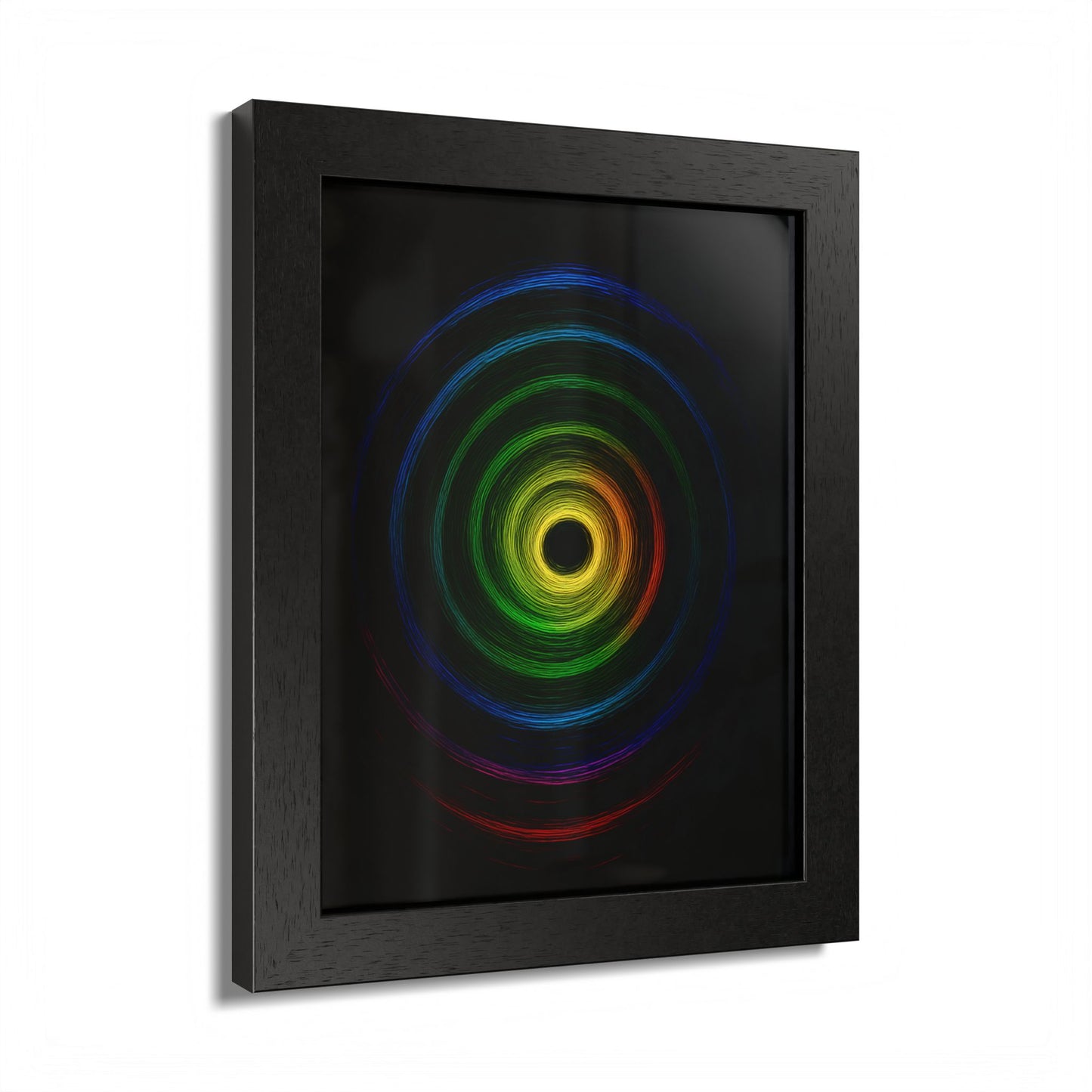 Modern Spiral Wooden Framed Print WallArt - Cyclone Design