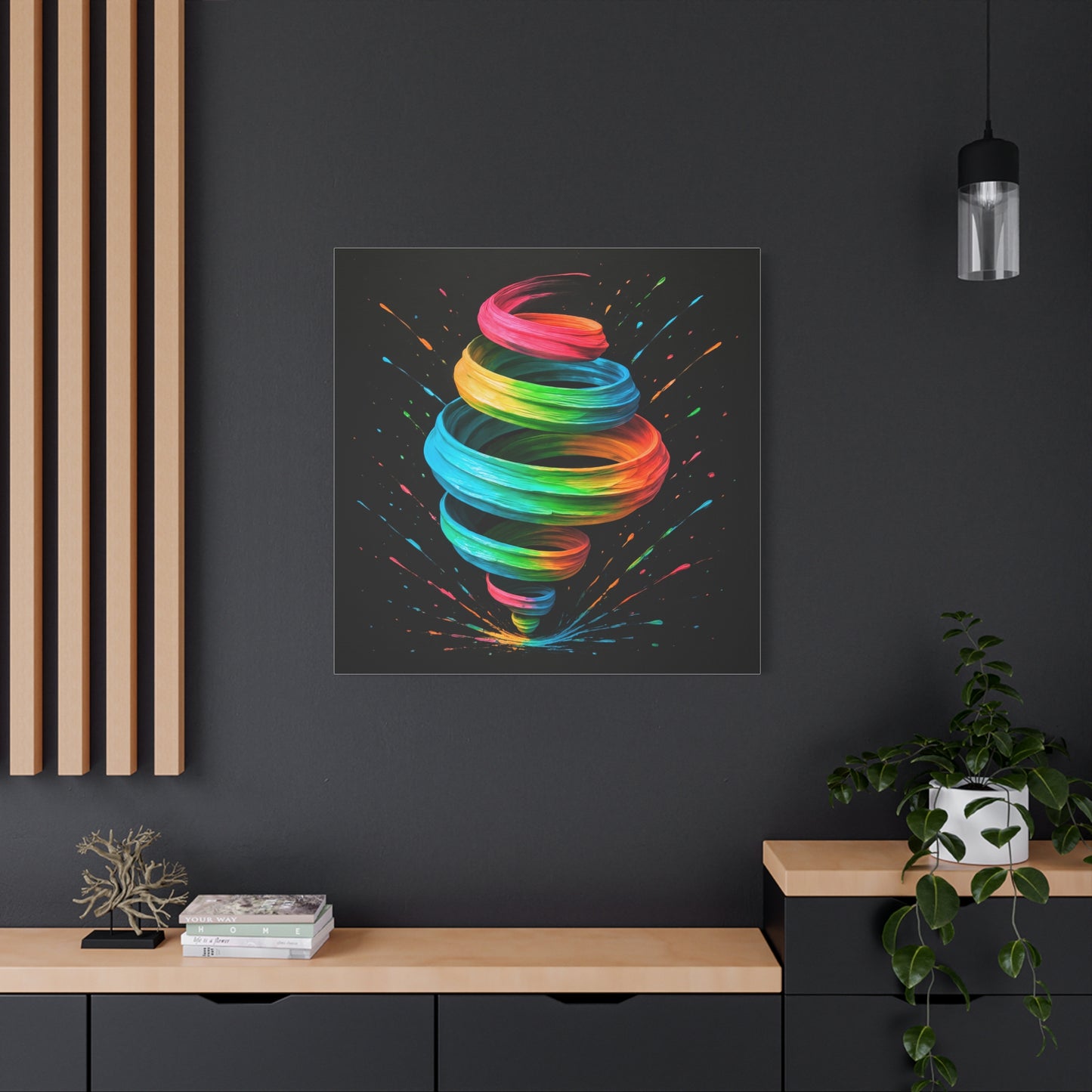 Vibrant Swirl Canvas Art - Cyclone Design