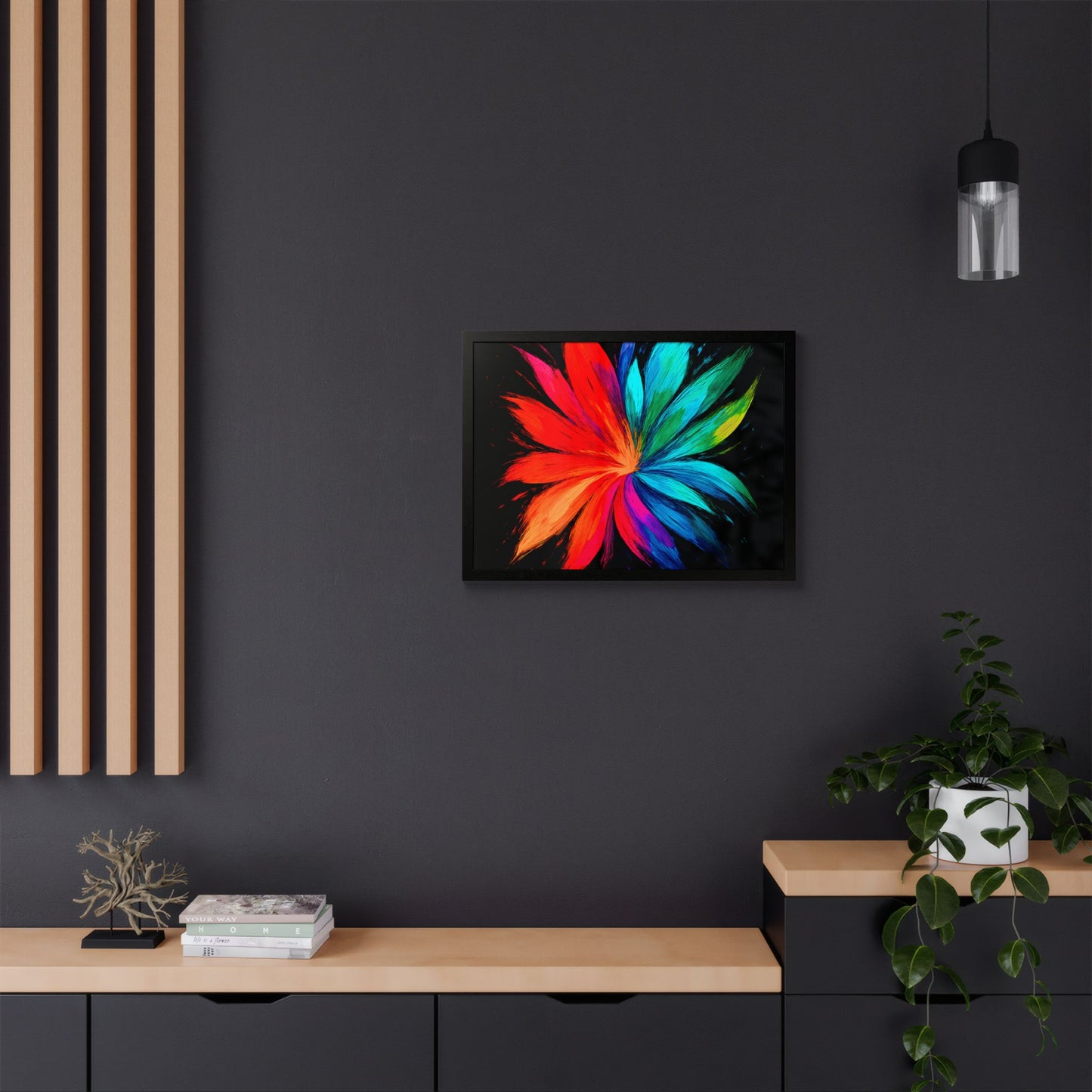 Vibrant Floral Wooden Framed Art - Melt Design