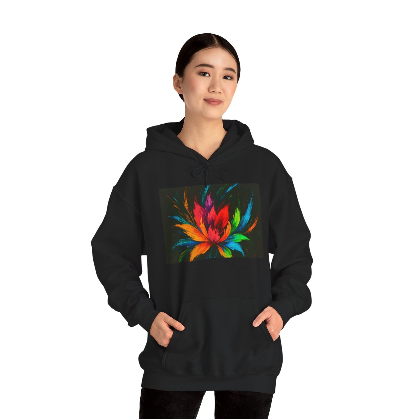 Colorful Lotus Hooded Sweatshirt - Melt Design