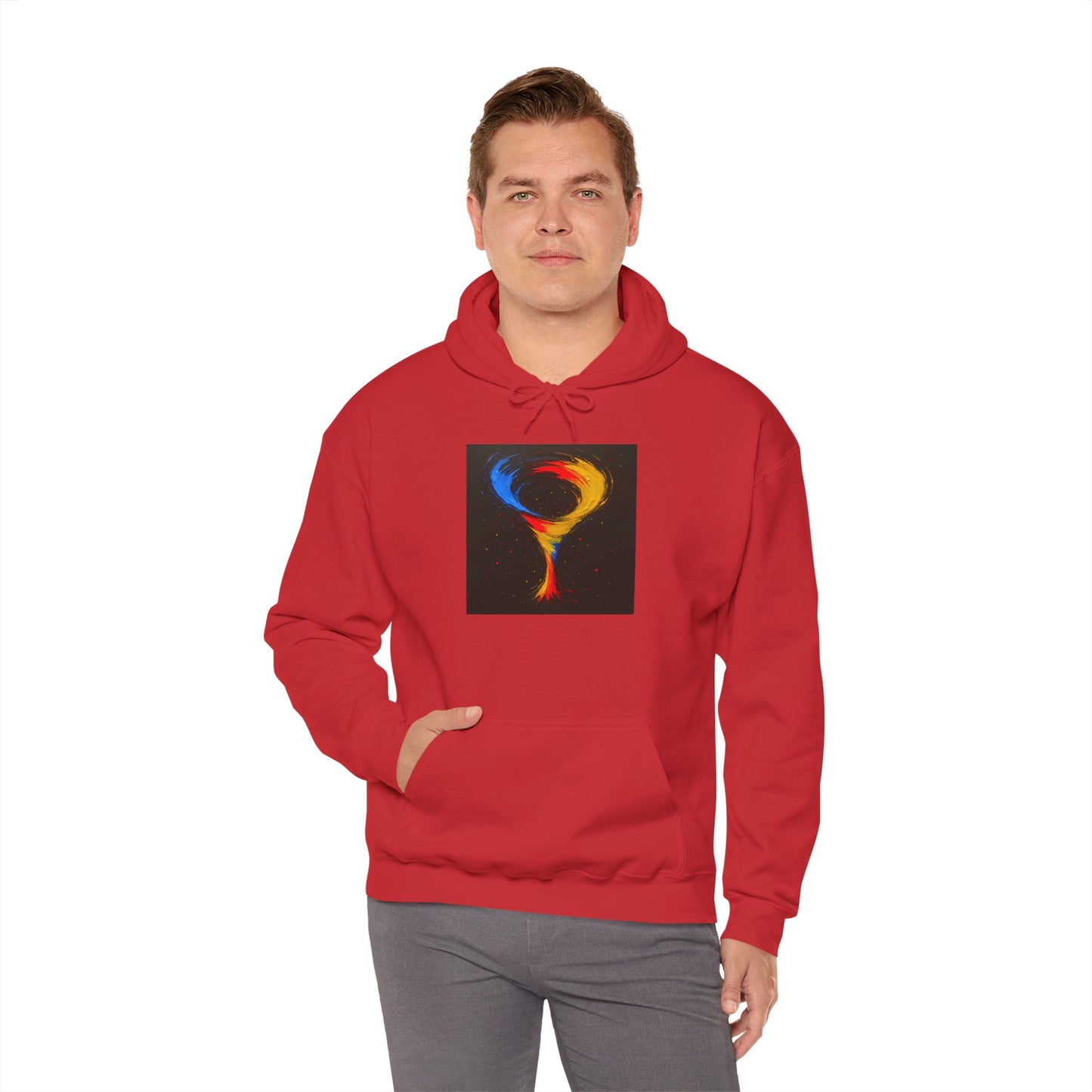 Cozy Unisex Art-Inspired Hooded Sweatshirt - cyclone Design