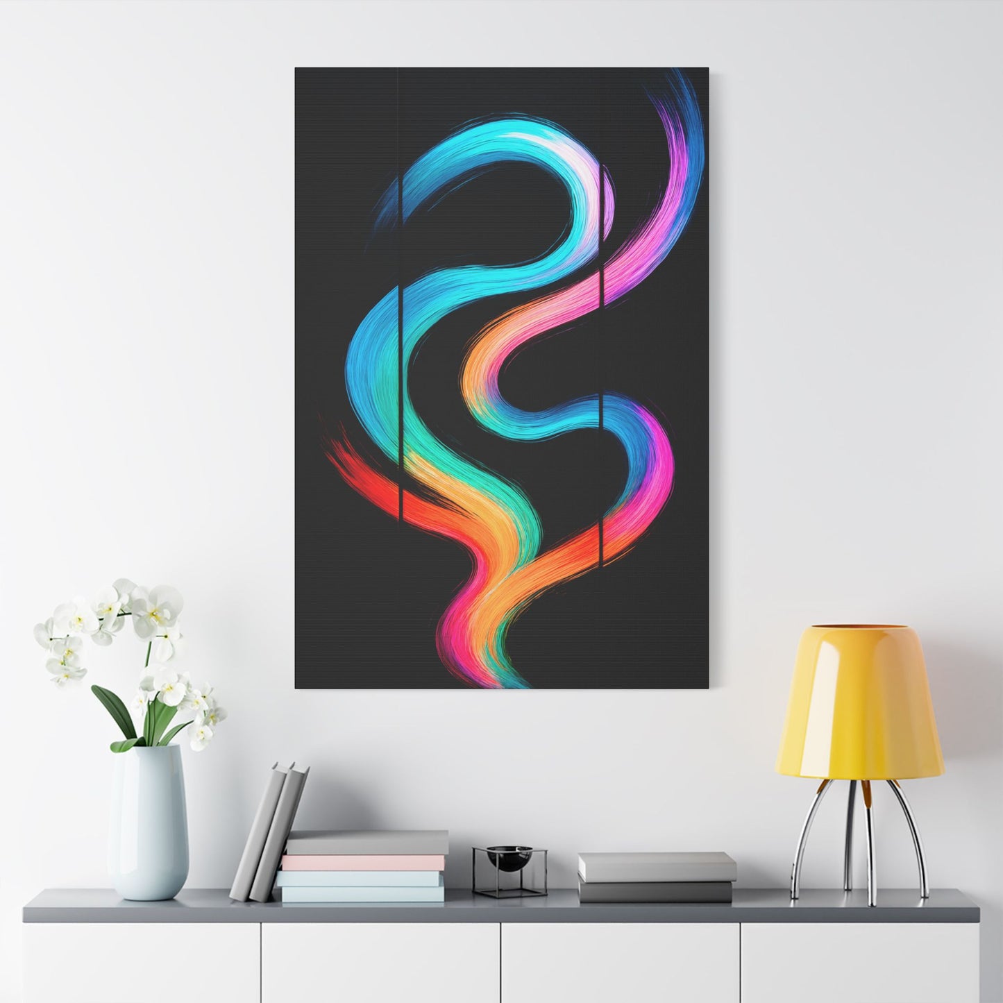 Stretched Canvas Colorful Abstract Wall Decor - Weave Design