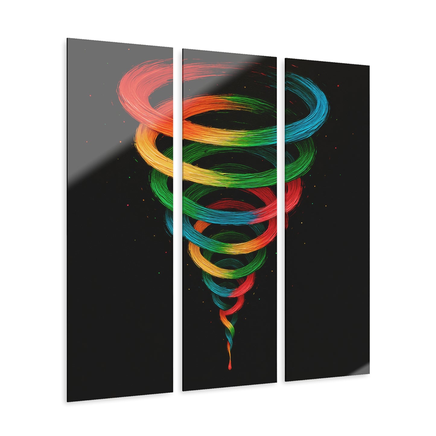 Vibrant Colorful Acrylic Wall Art Triptych - Cyclone Design