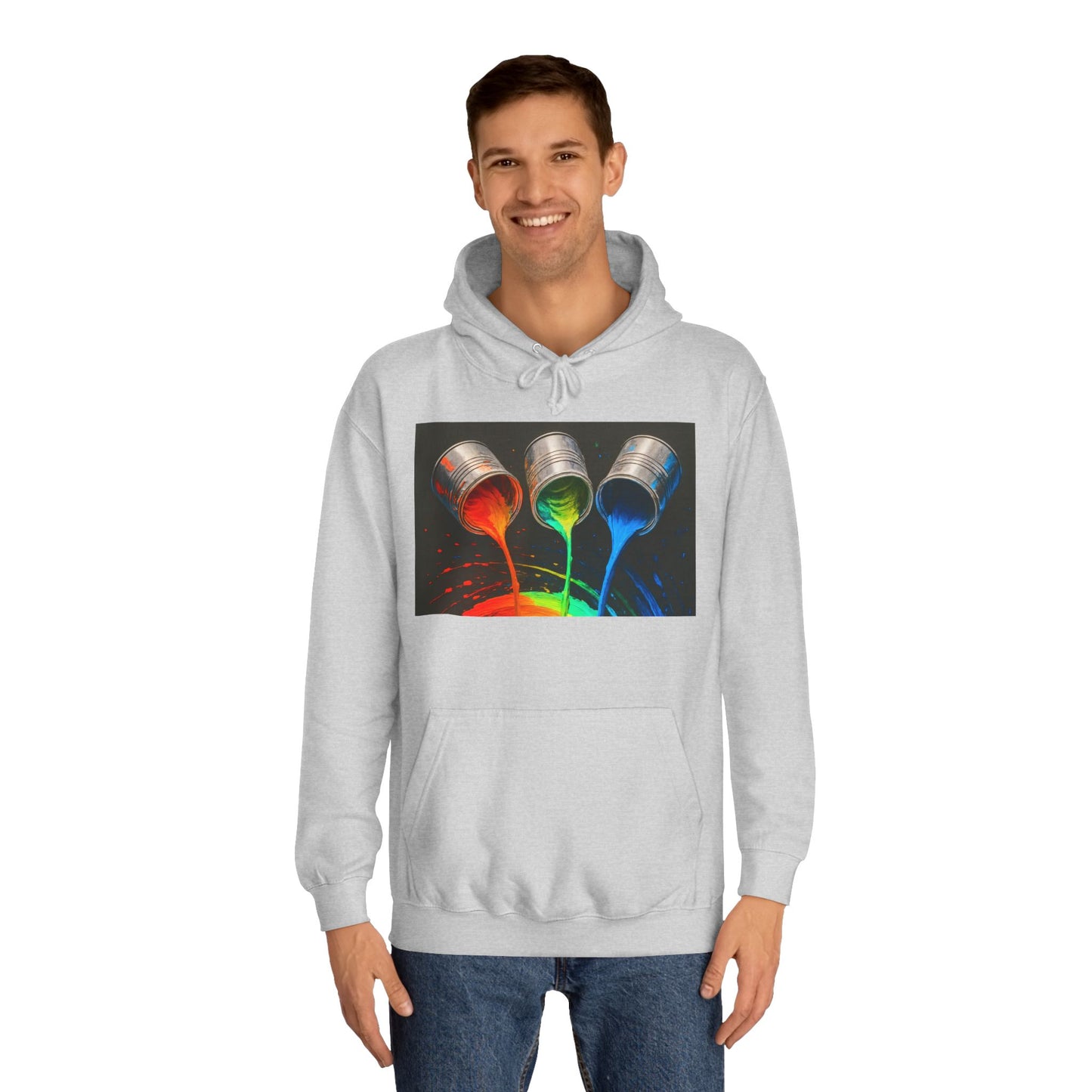 Colorful Paint Pour Unisex College Hoodie - Melt Design