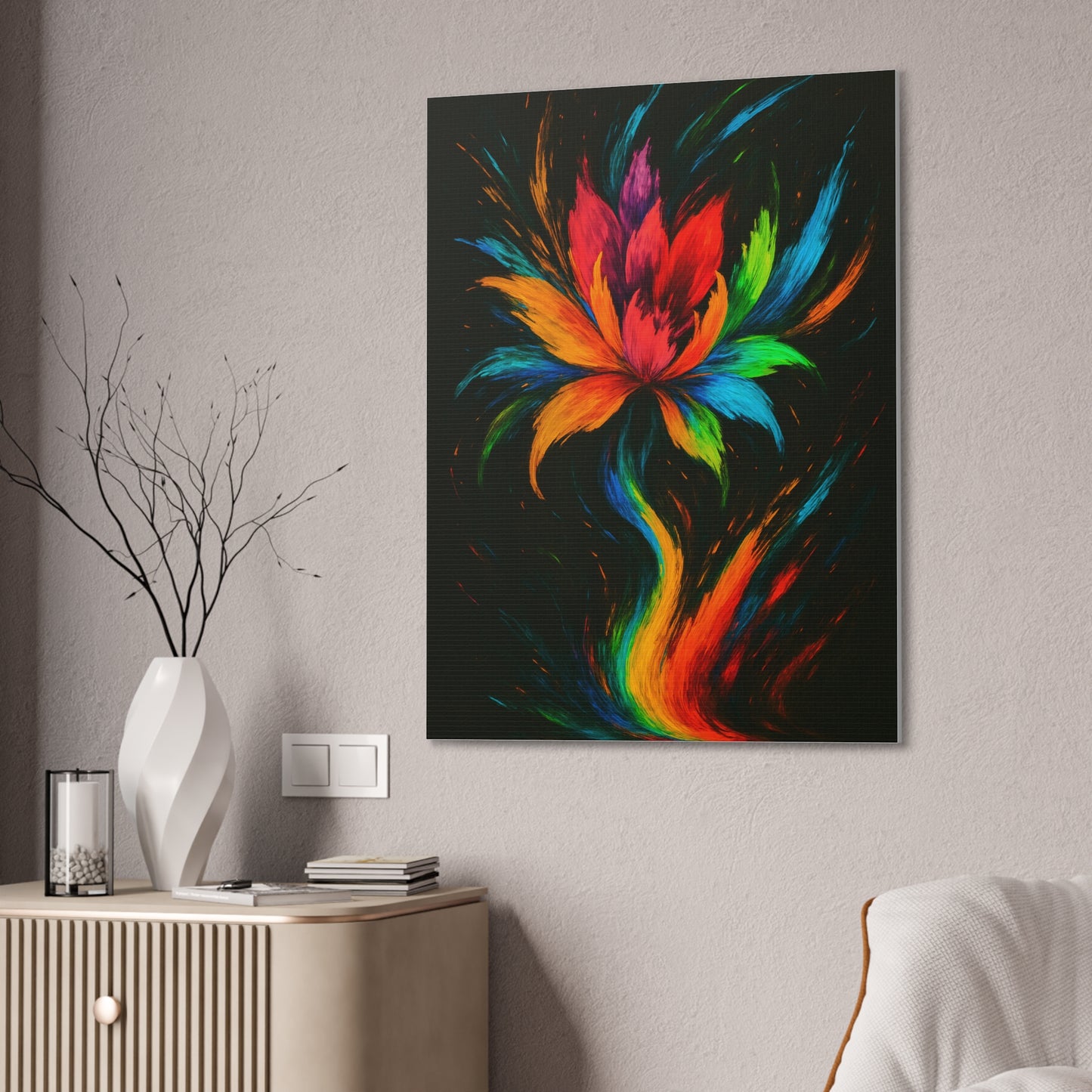 Vibrant Floral Canvas Art - Melt Design