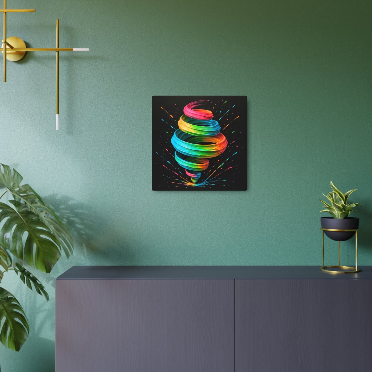 Modern Colorful Abstract Metal Wall Art - Cyclone Design