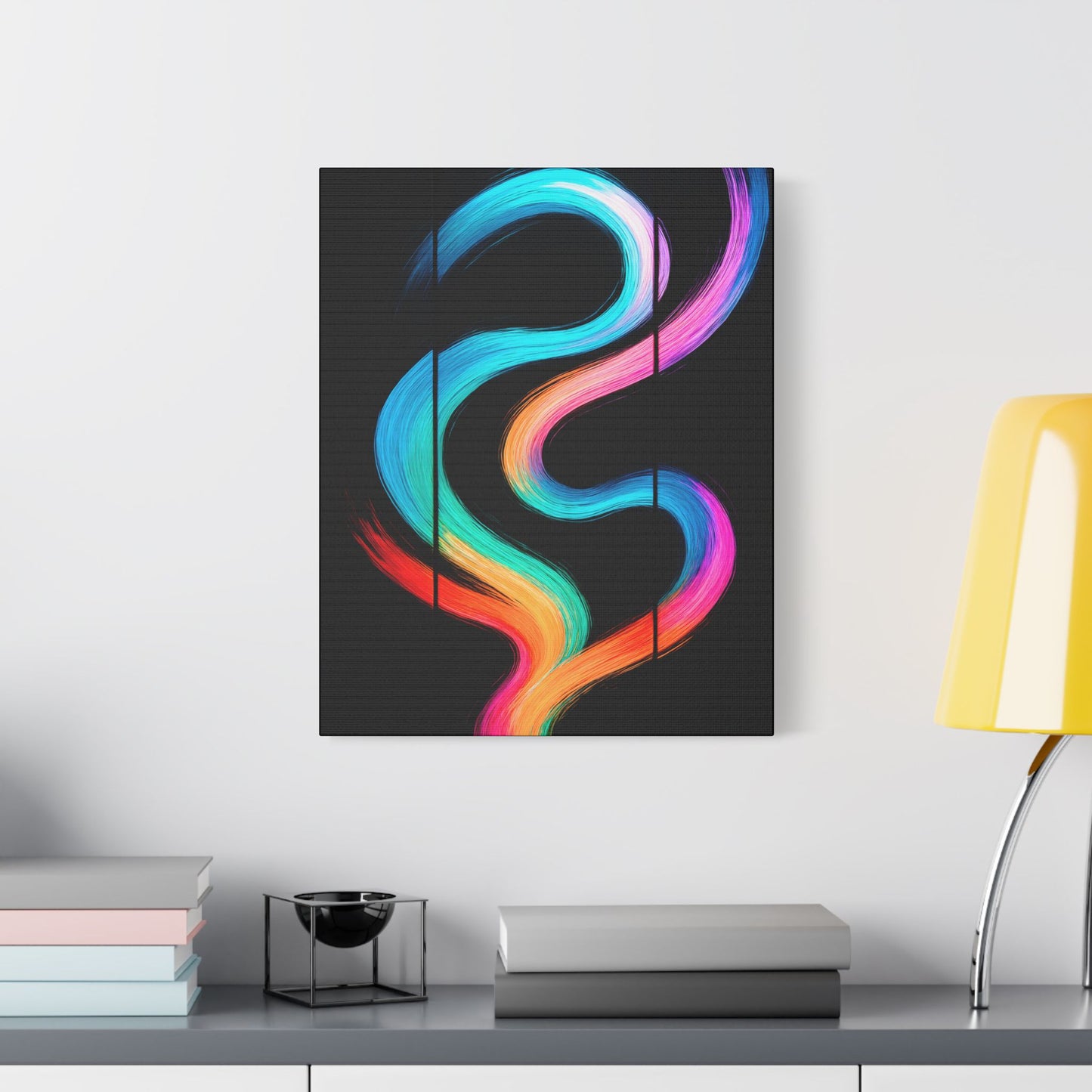 Stretched Canvas Colorful Abstract Wall Decor - Weave Design