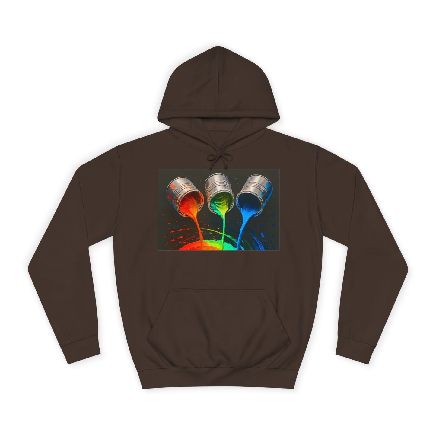 Colorful Paint Pour Unisex College Hoodie - Melt Design