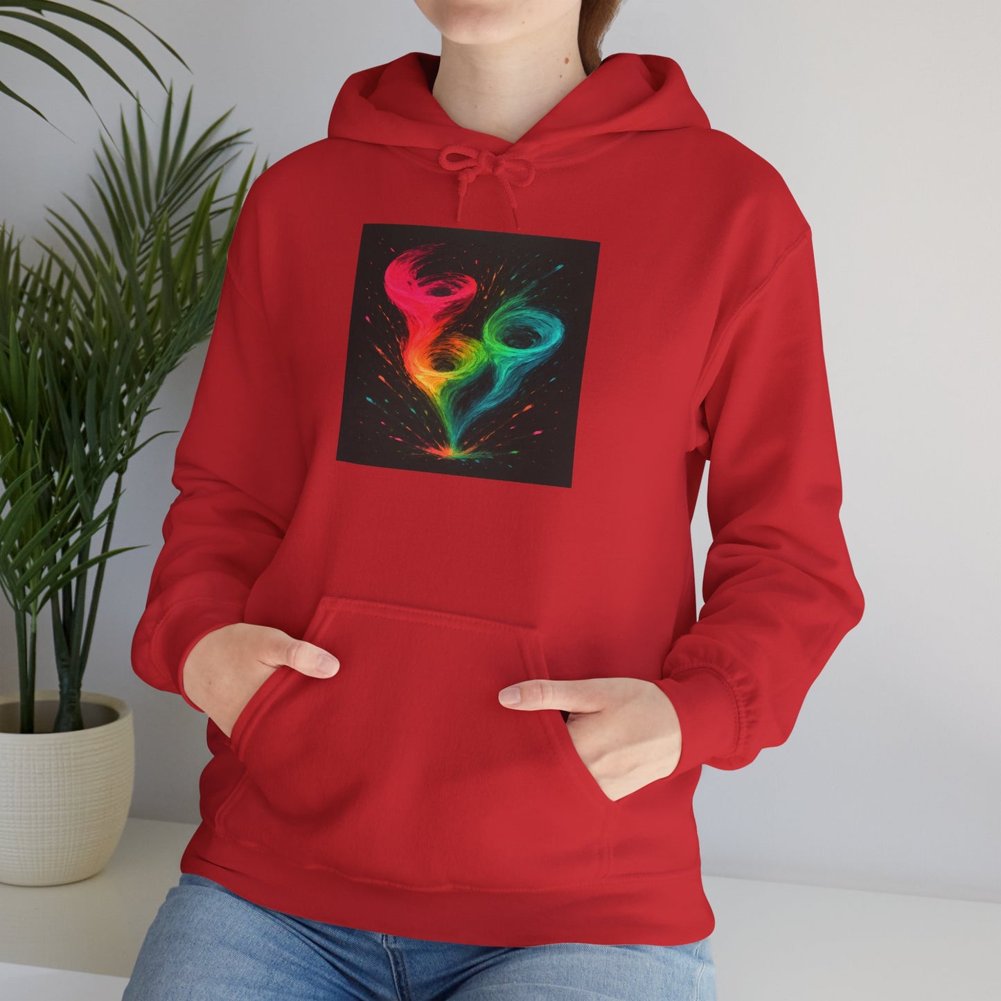 Vibrant Unisex Hooded Sweatshirt - Cyclone Design