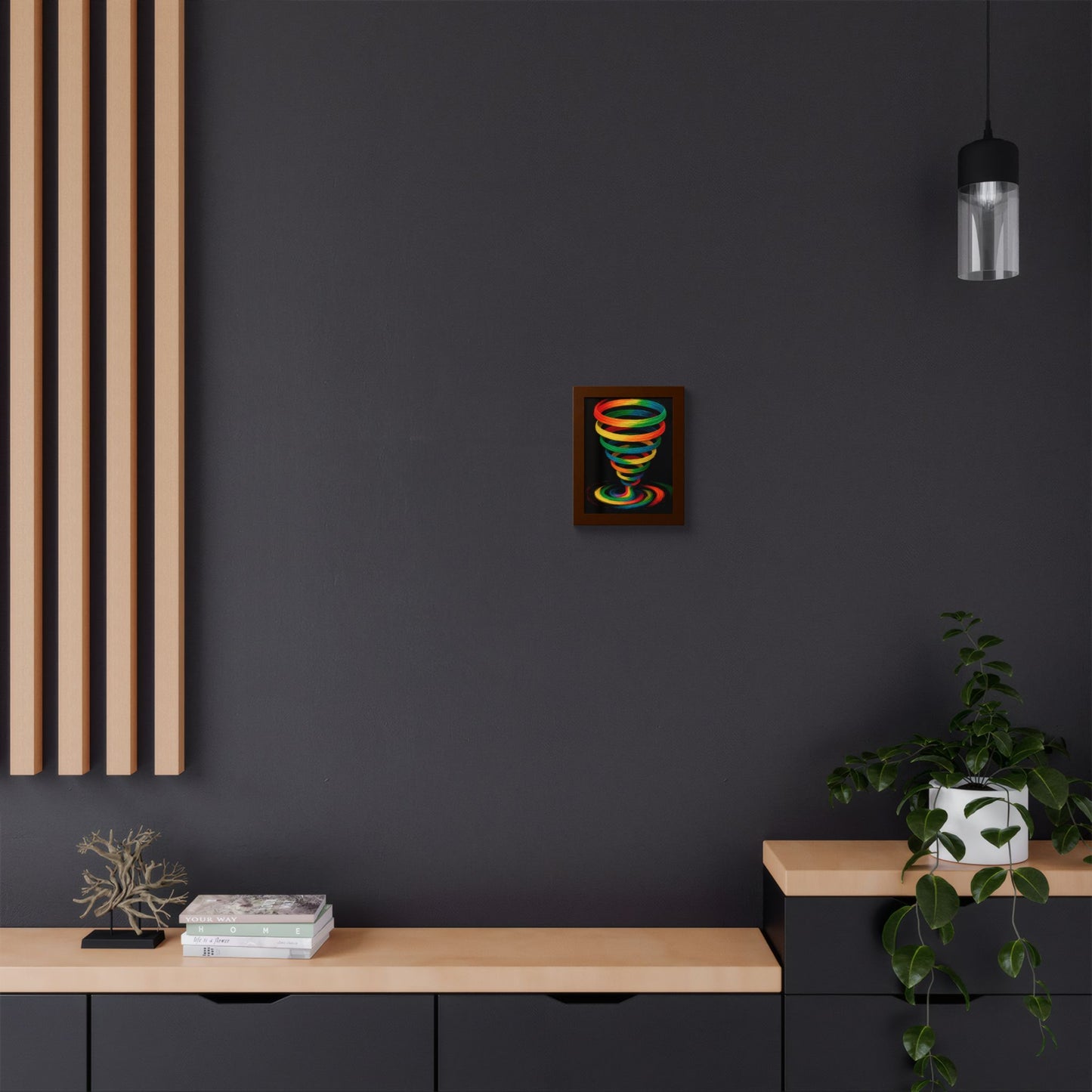 Vibrant Spiral Framed Wall Art - Cyclone Design