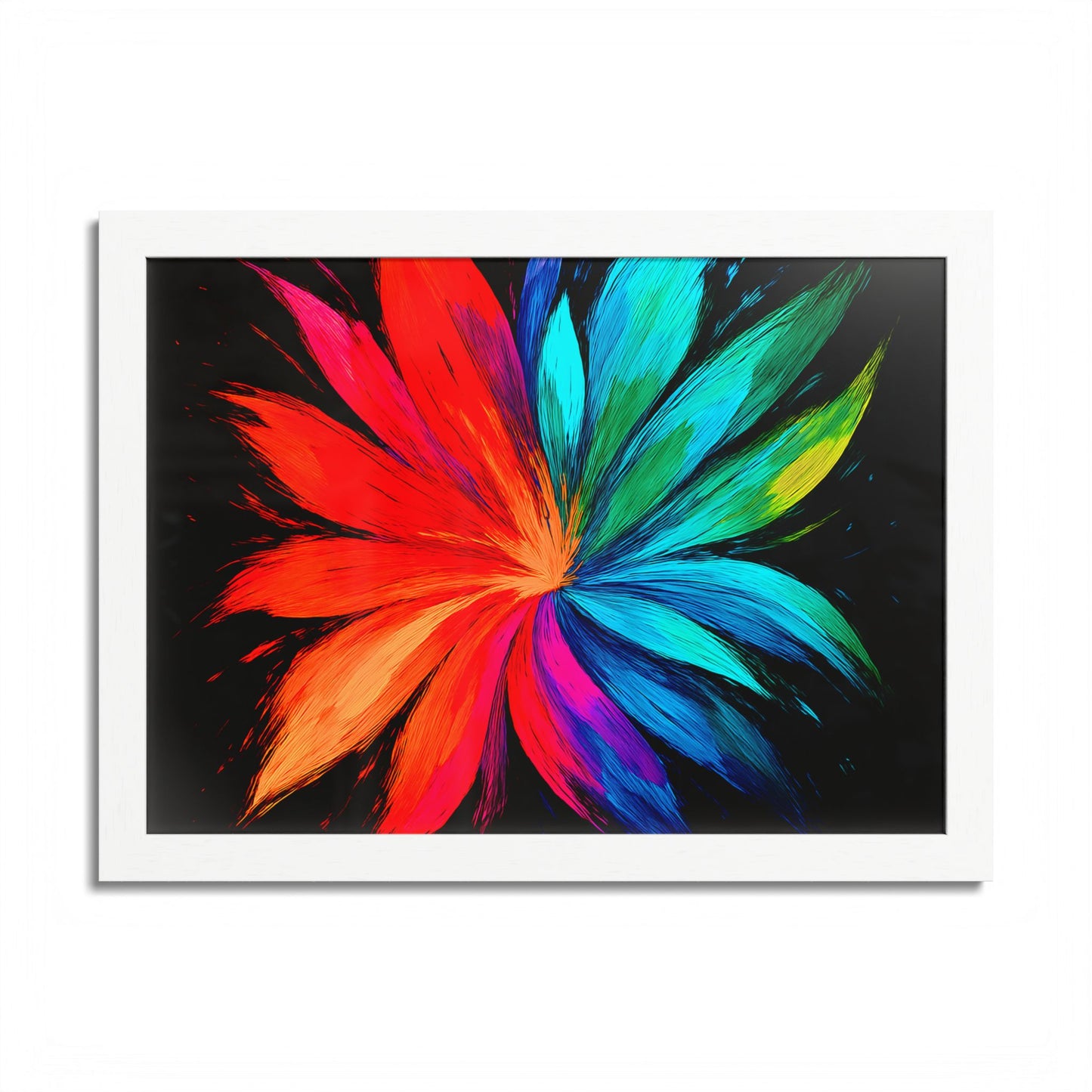 Vibrant Floral Wooden Framed Art - Melt Design