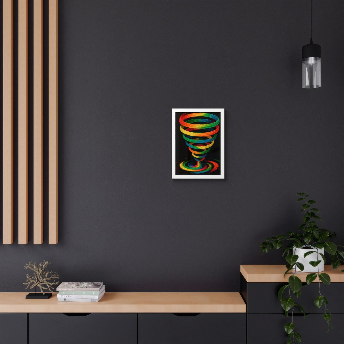 Vibrant Spiral Framed Wall Art - Cyclone Design