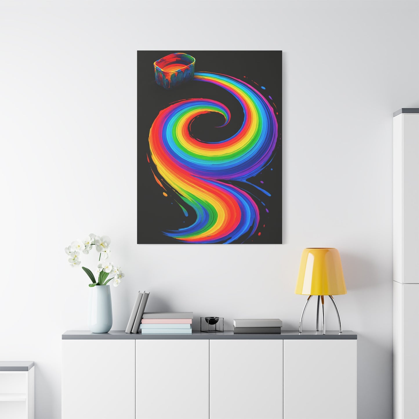 Vibrant Rainbow Canvas Wall Art - Melt Design