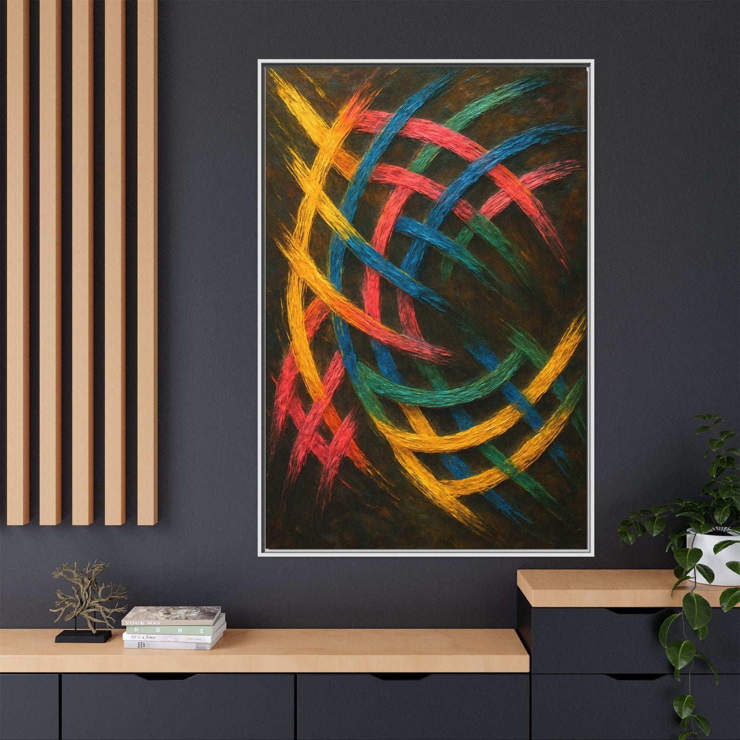 Multi-Color Wave Canvas Art - Weave Design