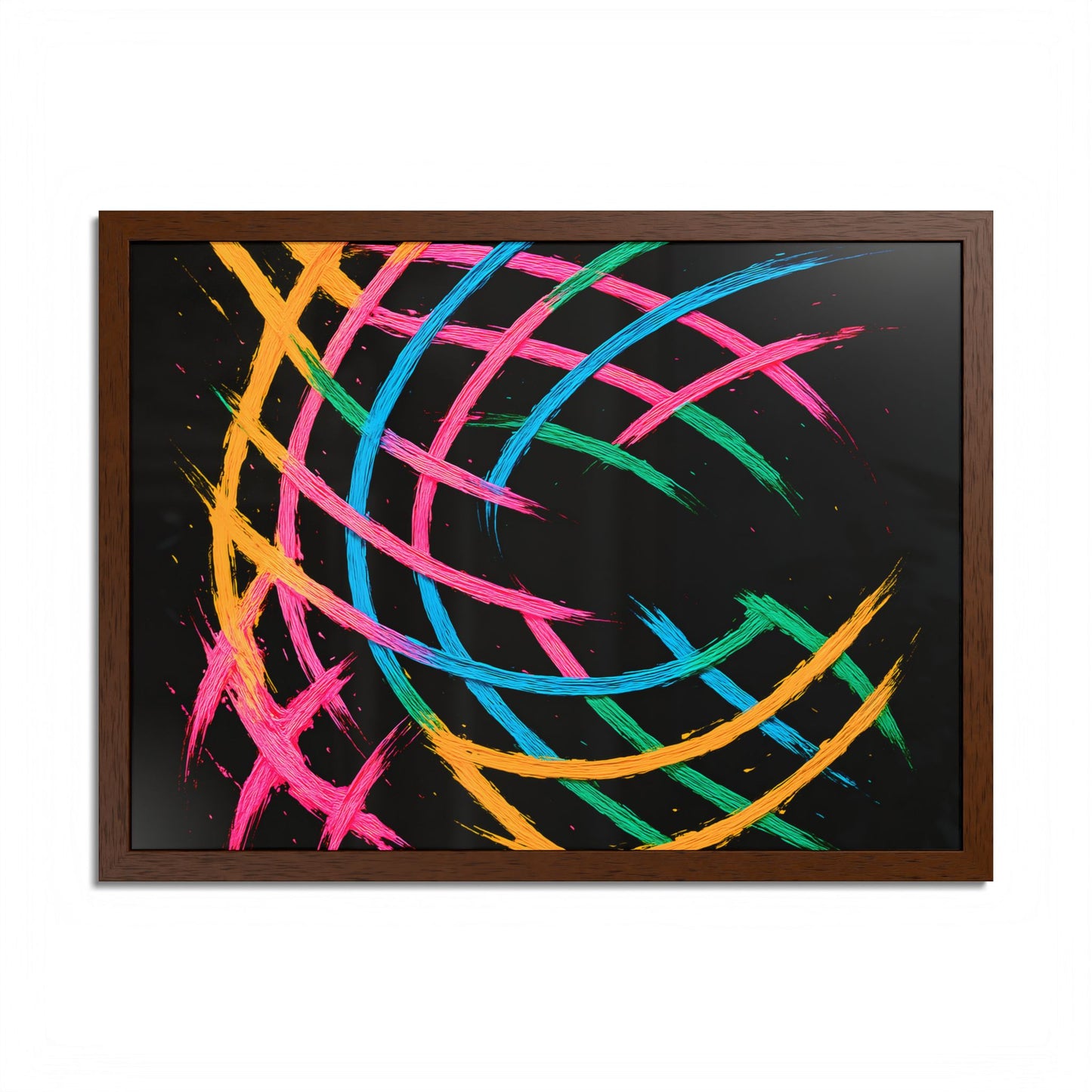 Colorful Abstract Framed Wall Art - Weave Design