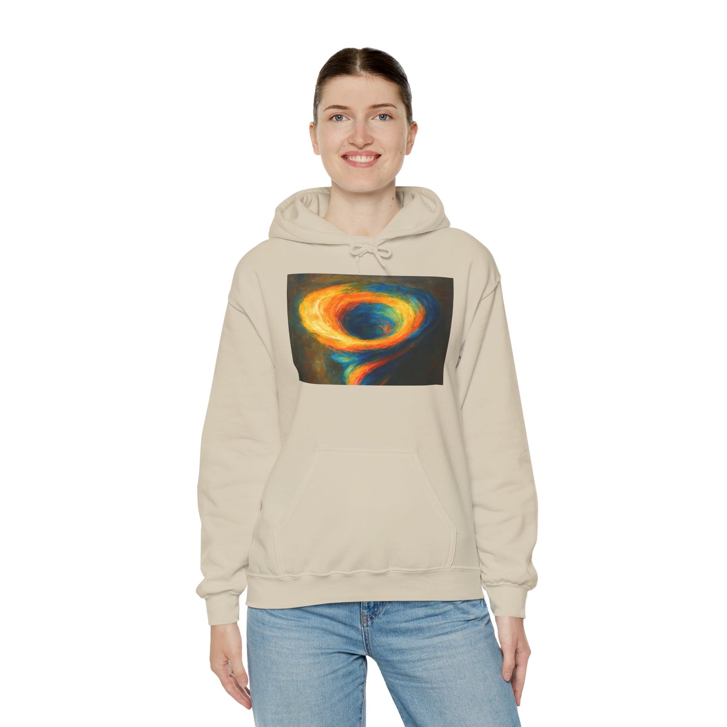 Colorful Whirlwind Unisex Hoodie - Cyclone Design