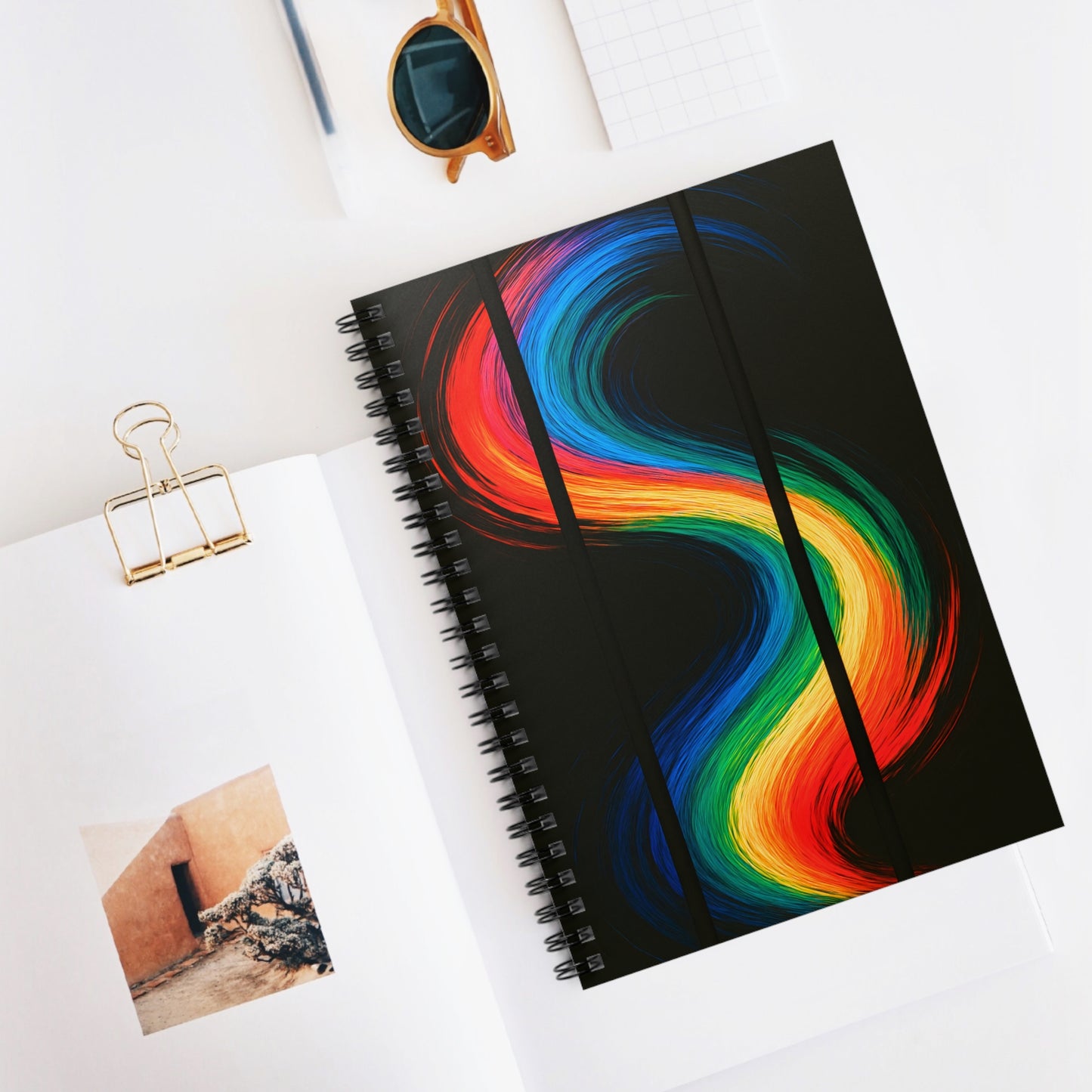 Colorful Spiral Creative Writing Notebook - Weave Design