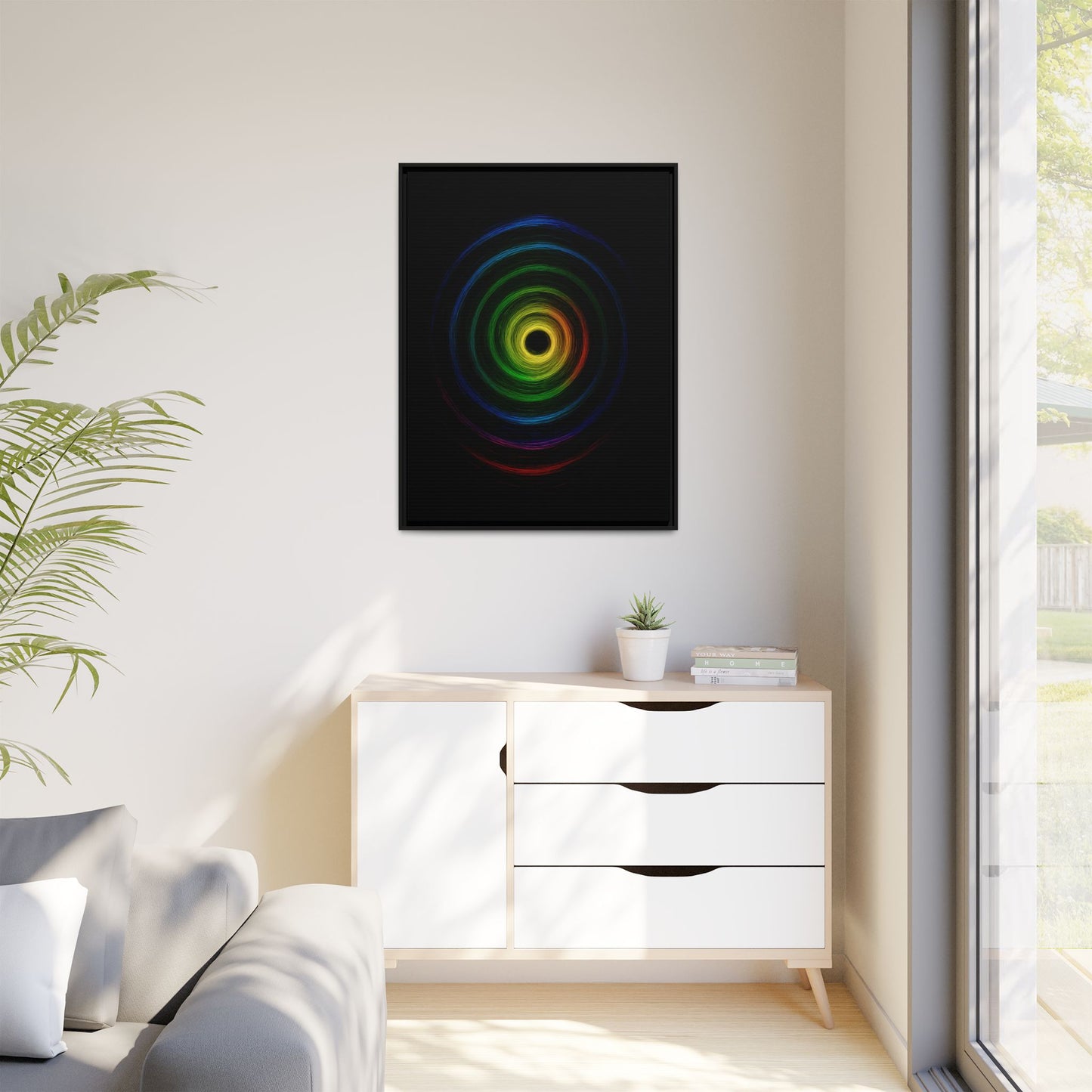 Framed Colorful Ripple Art Print - Cyclone Design