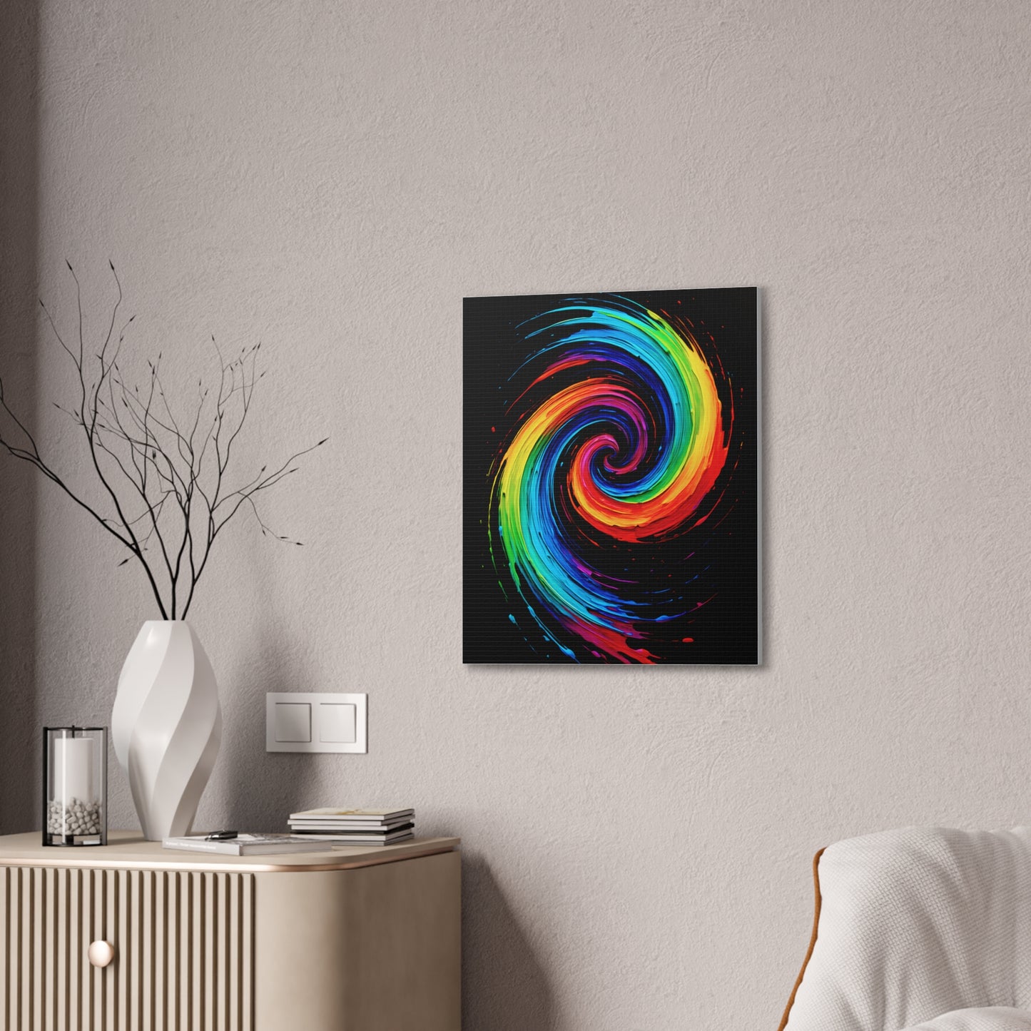 Colorful Swirl Canvas Art - Cyclone Design