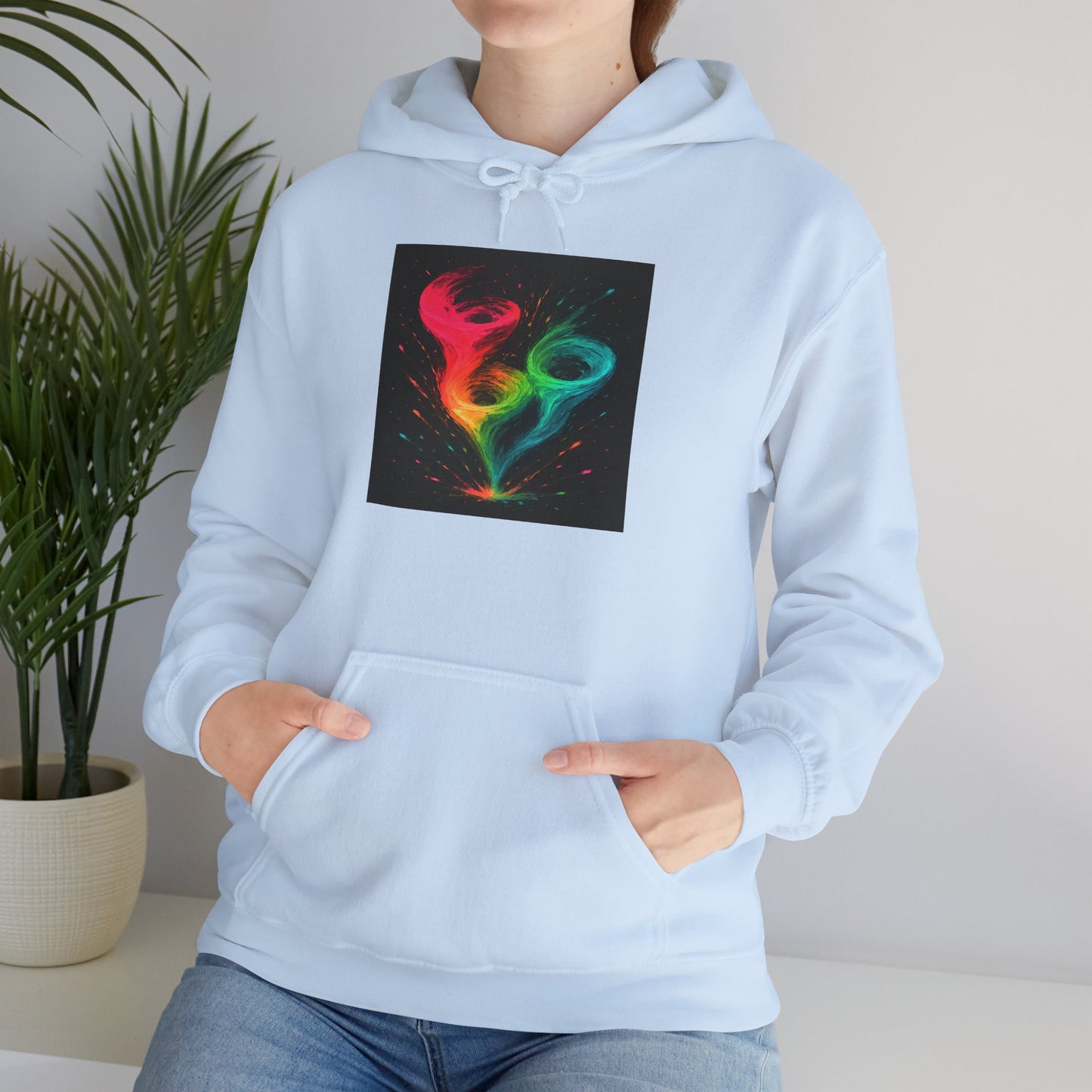 Vibrant Unisex Hooded Sweatshirt - Cyclone Design