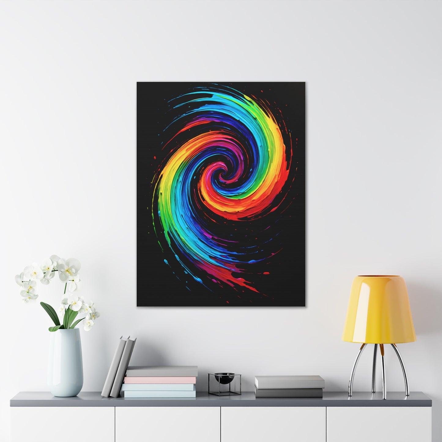 Colorful Swirl Canvas Art - Cyclone Design